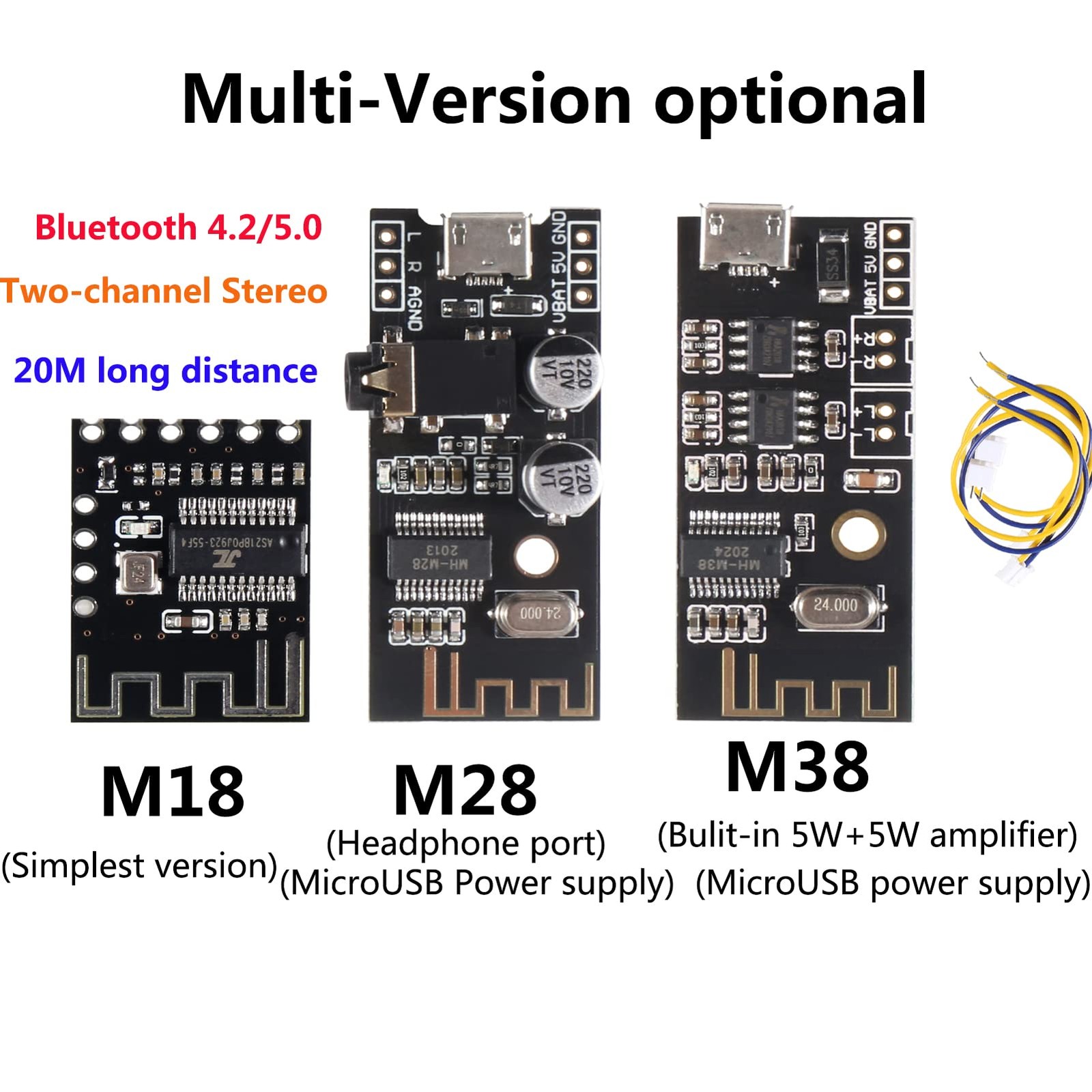 MH-M18/M28/M38 MP3 Decoder Board Bluetooth 4.2 5.0 Audio Module MP3 Receiver ...