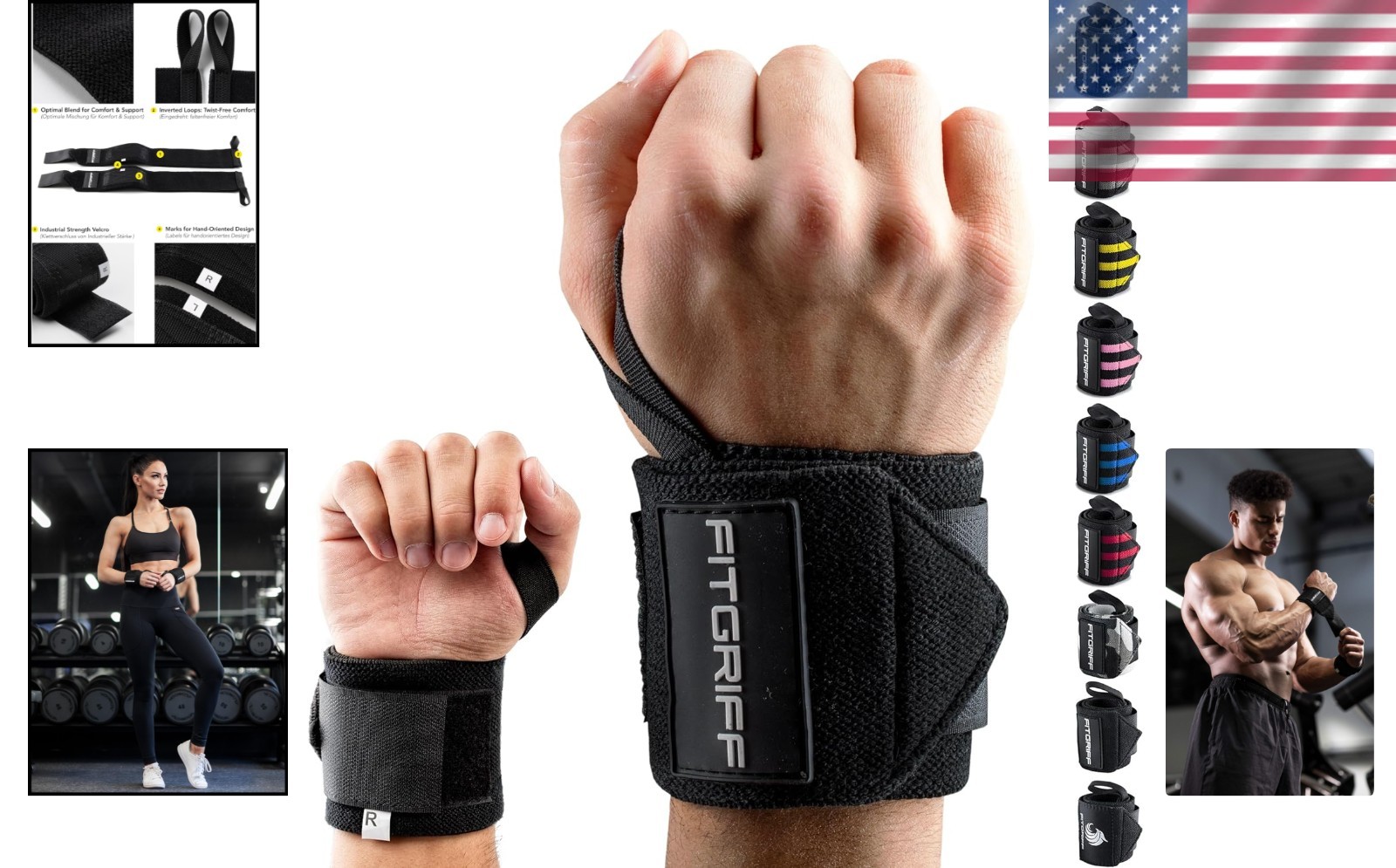 Ergonomic 18" Wrist Wraps for Weightlifting - Enhance Your Training Experience