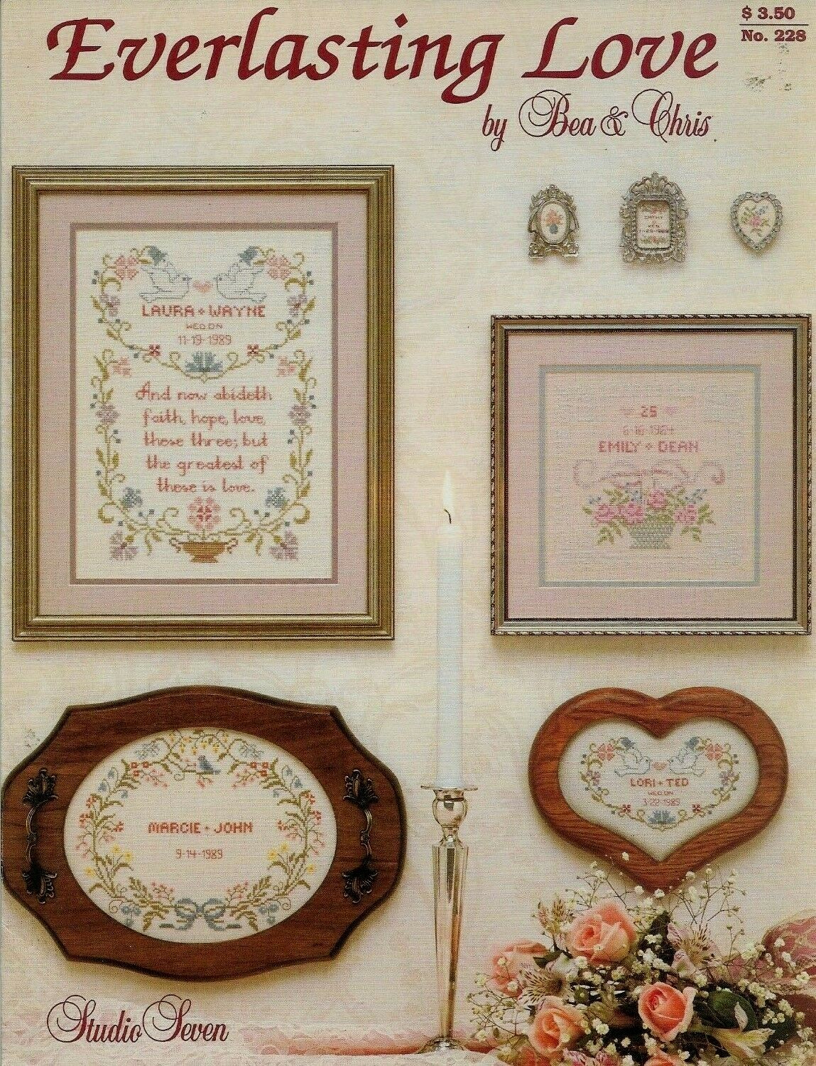 NEW EVERLASTING LOVE 5 DESIGNS CROSS STITCH PATTERN LEAFLET