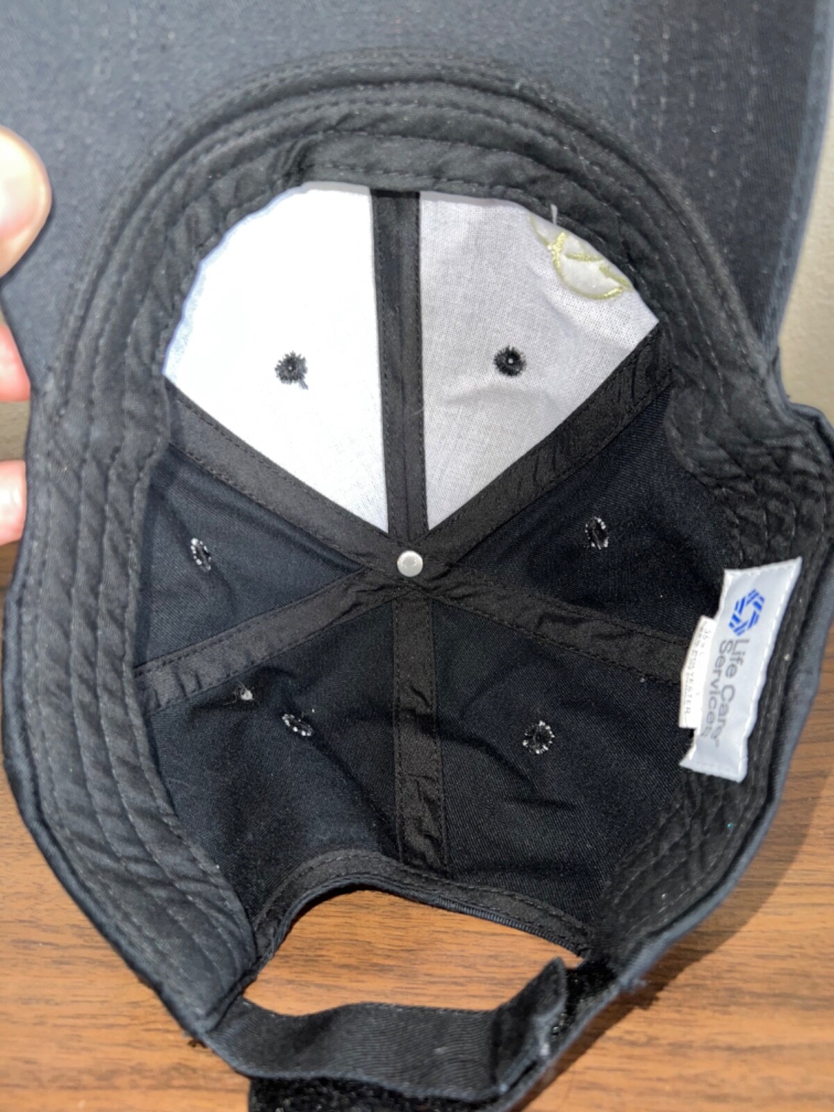 Life Care Services Logo Black Hat Cap Hook Loop Unbranded EUC
