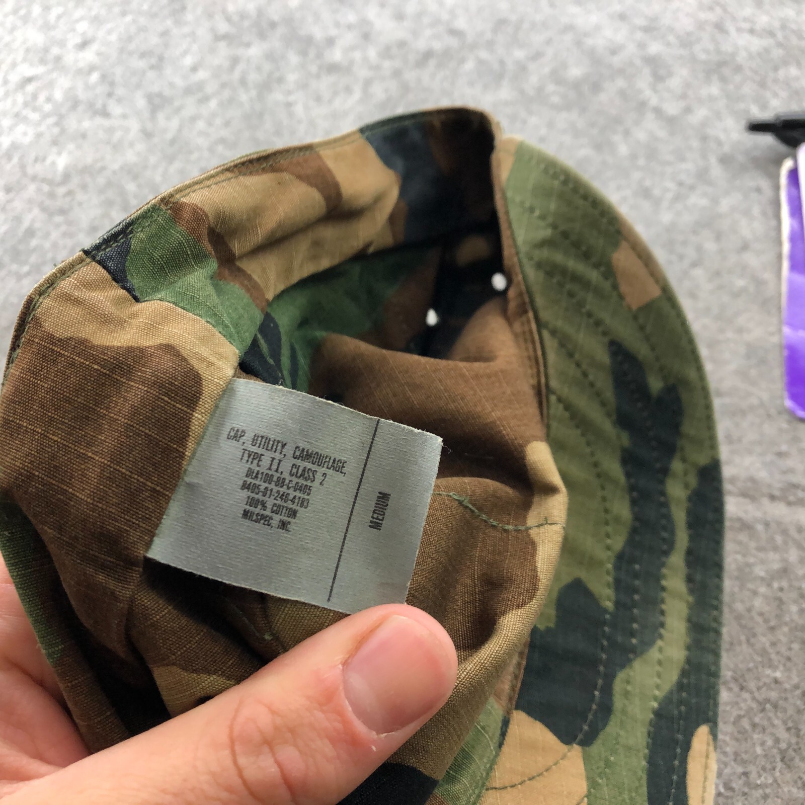 Mil-Spec BDU Woodland Camouflage Type II Class 2 Tactical Uniform Utility Cap