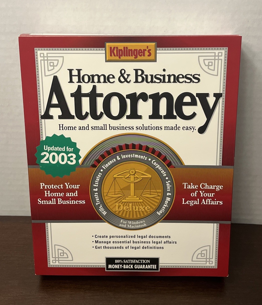 Vintage 2002 Kiplinger's Home & Business Attorney Disks And Manual