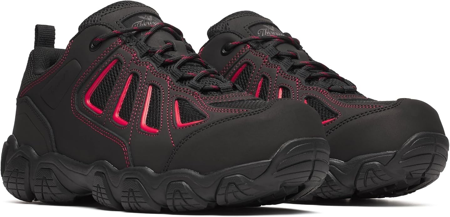 New Thorogood Work Shoes Safety Toe Sneakers Black Red Work Hiker Boots 804-6001