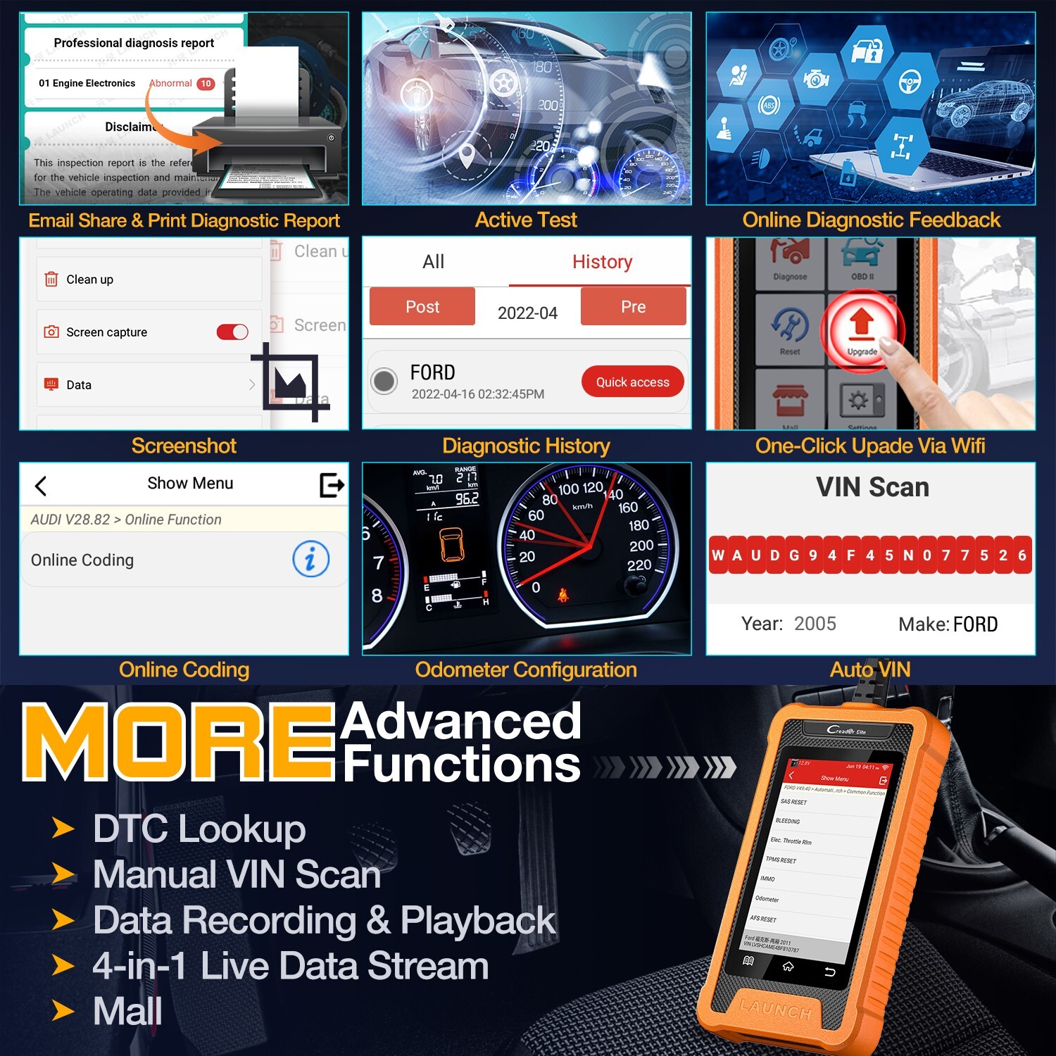 LAUNCH Creader Elite for Nissan OBD2 Car Diagnostic Scanner ECU Key Coding IMMO