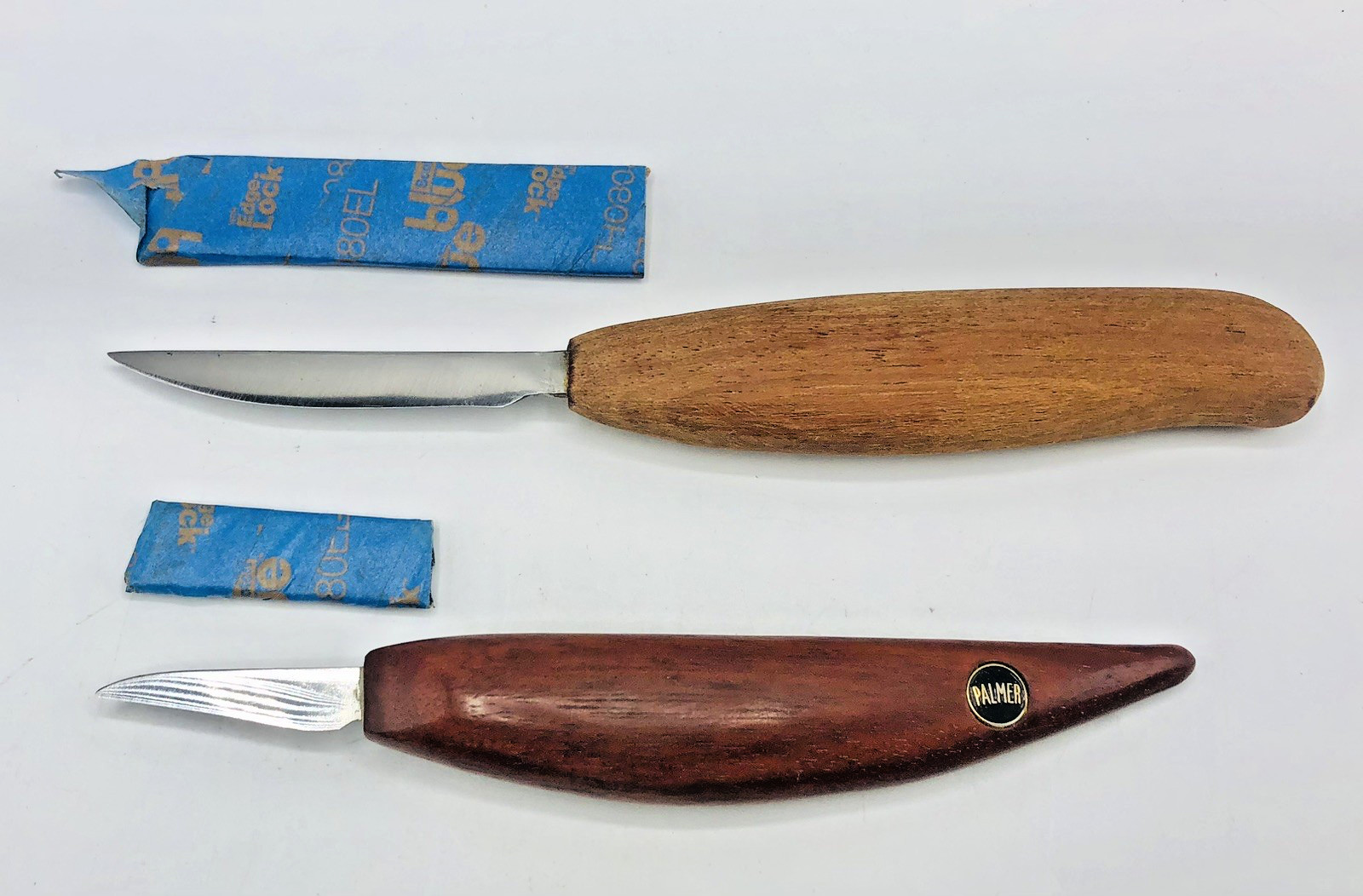 Lot 2 WOOD CARVING KNIFE SET WOODCARVING KNIVES CUSTOM Rare Whittling Blade Duck