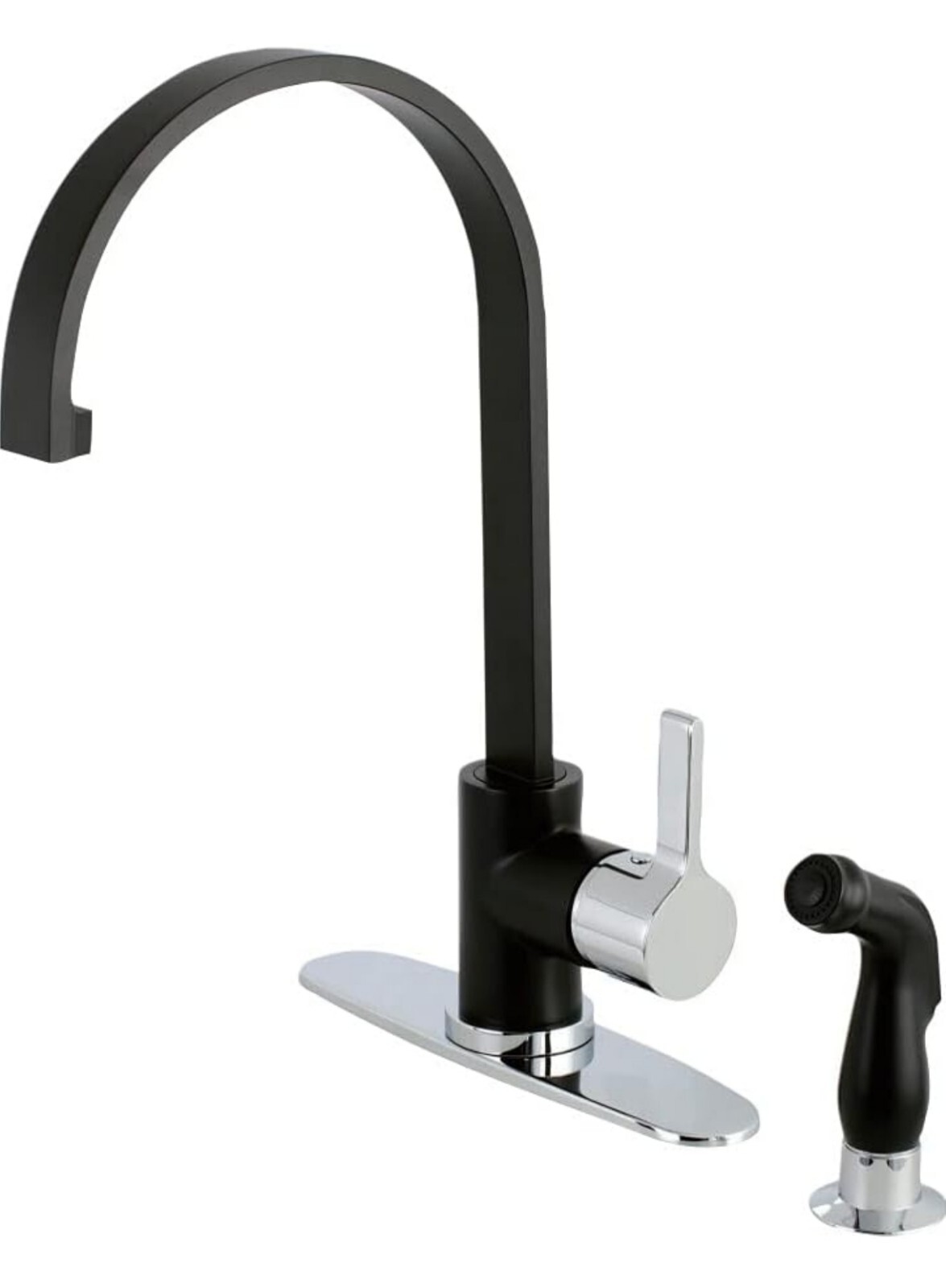 Kingston Creation  LS8717CTLSP Continental Kitchen Faucet, Matte Black/Chrome
