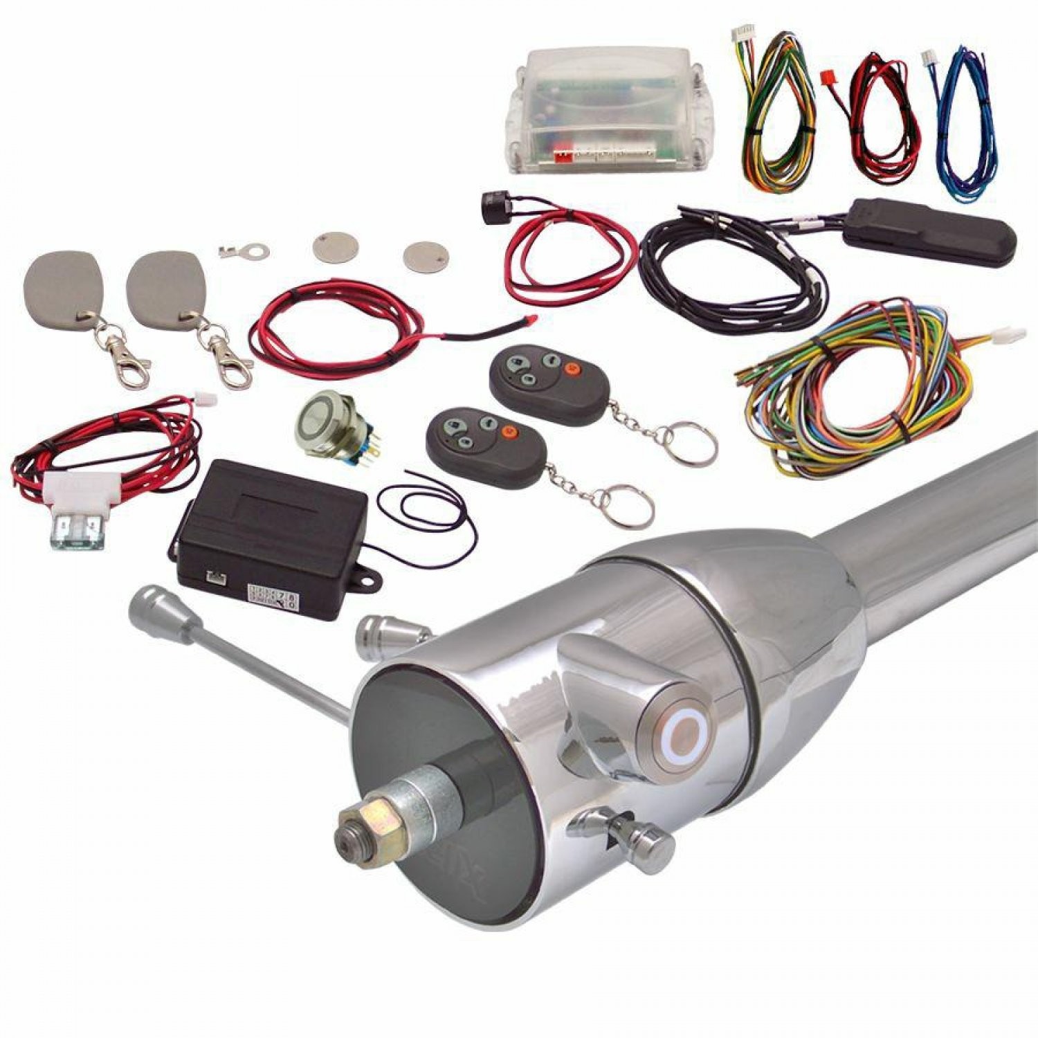 White One Touch Engine Start Kit with RFID and Remote Keep It Clean KICHFS1502W