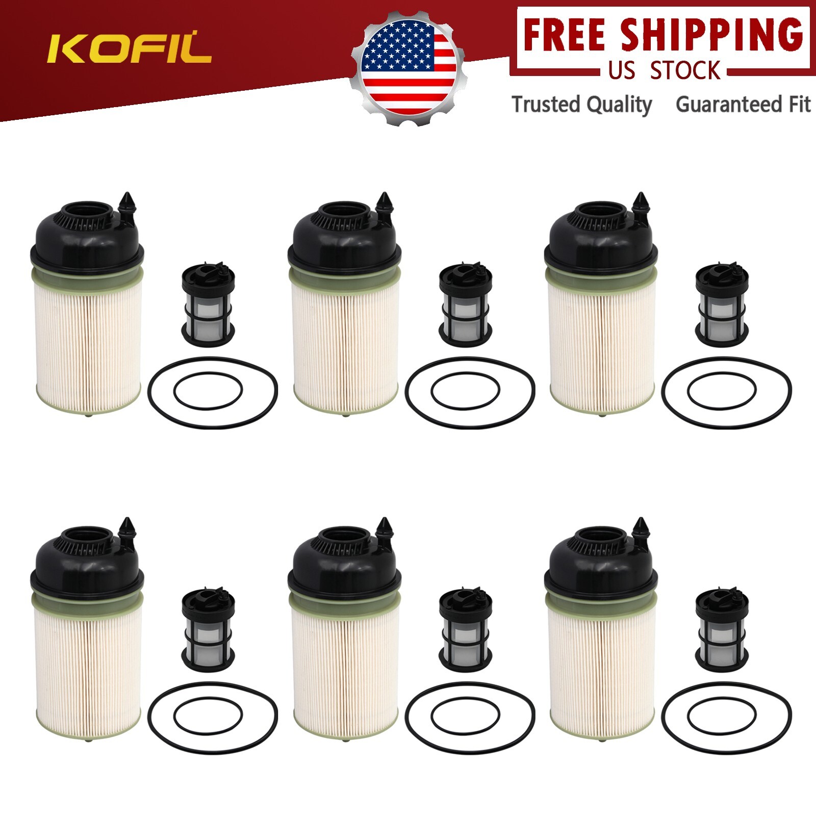 6x- Diesel Fuel Filter Insert Kit for DDE Gen 5 Engine for A4720921705