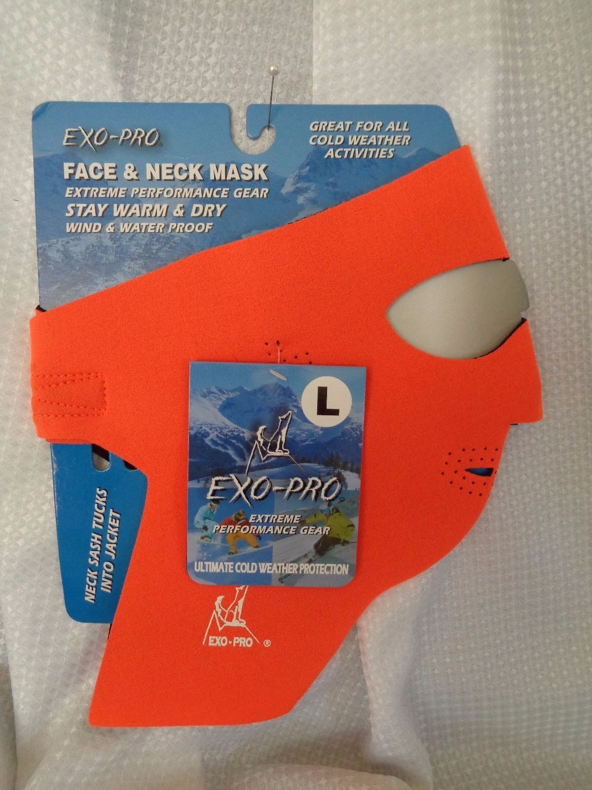 EXO-PRO~Extreme Weather~Face & Neck Mask~Orange~Wind & Water Proof~ #S235-C~NEW