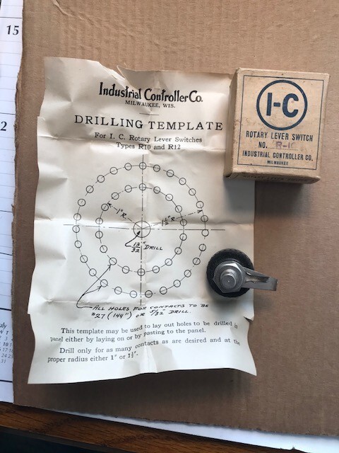 NOS: Vintage I-C Rotary Lever Switch R-10