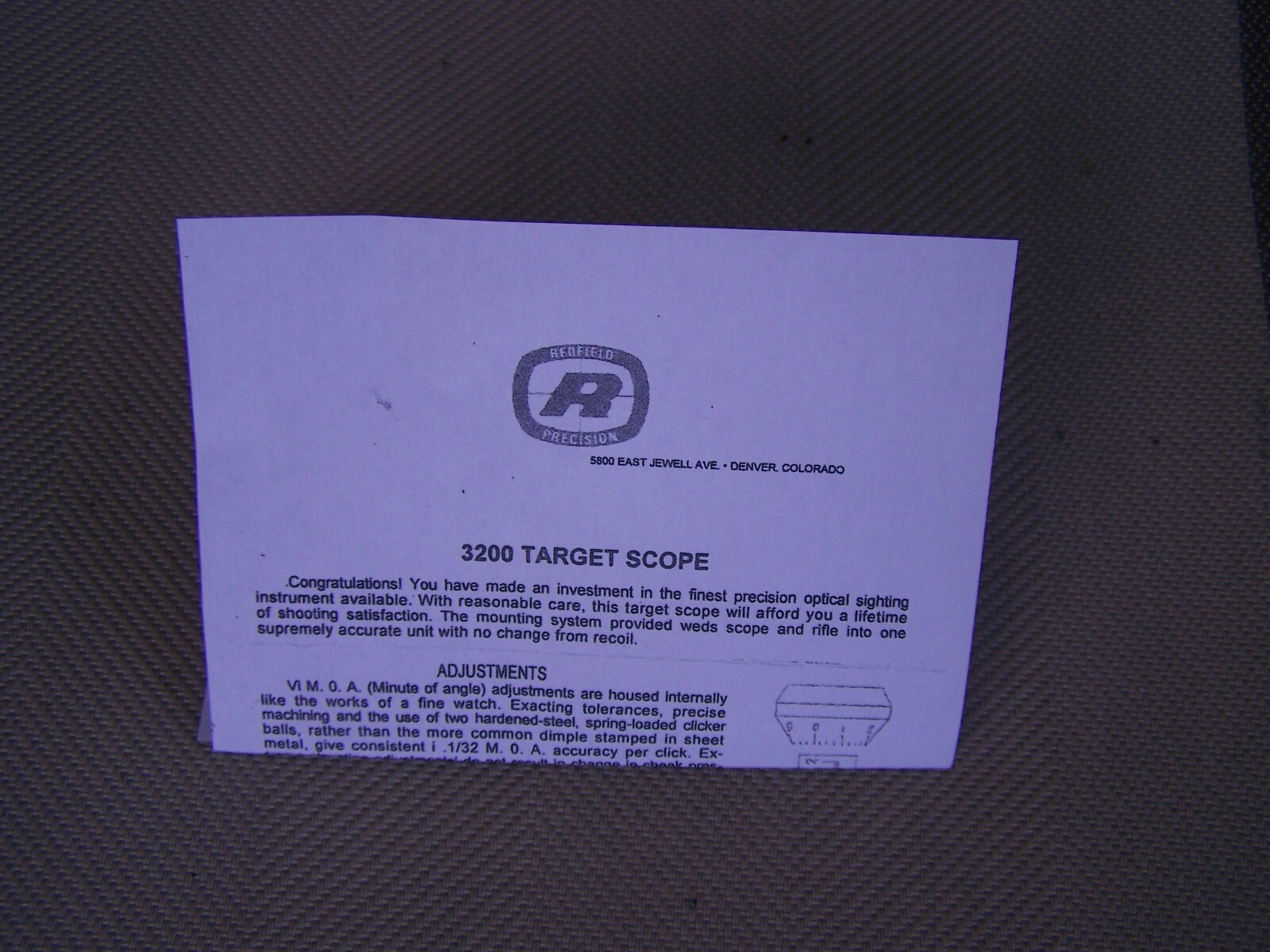 Redfield 3200 Scope User Guide (COPY)