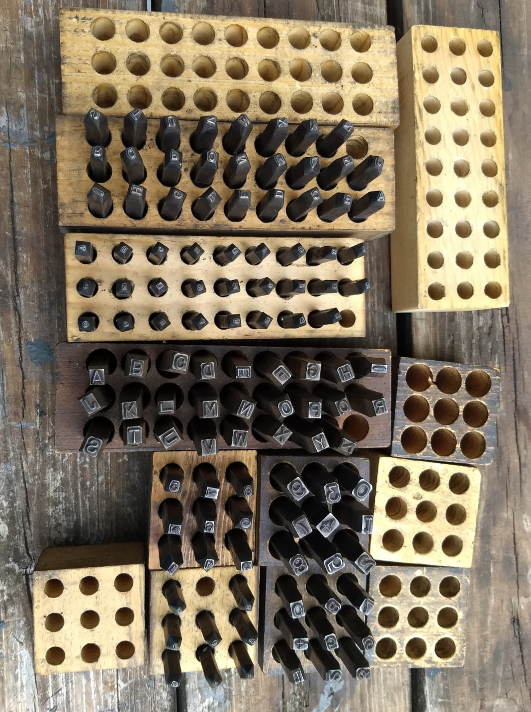 Vintage Letter Number Stamp Set Lot,Guv Grip + others 1/4, 3/16, 1/8, 1/16