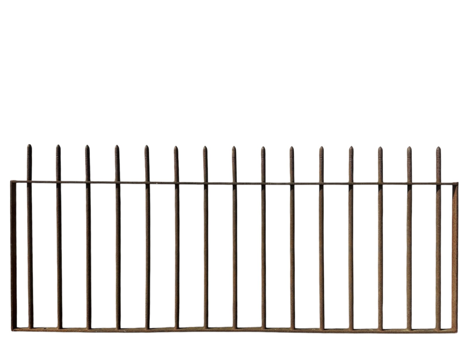 Antique Wrought Iron Picketed Garden Gate - 72" W x 32.5" T - GA20984