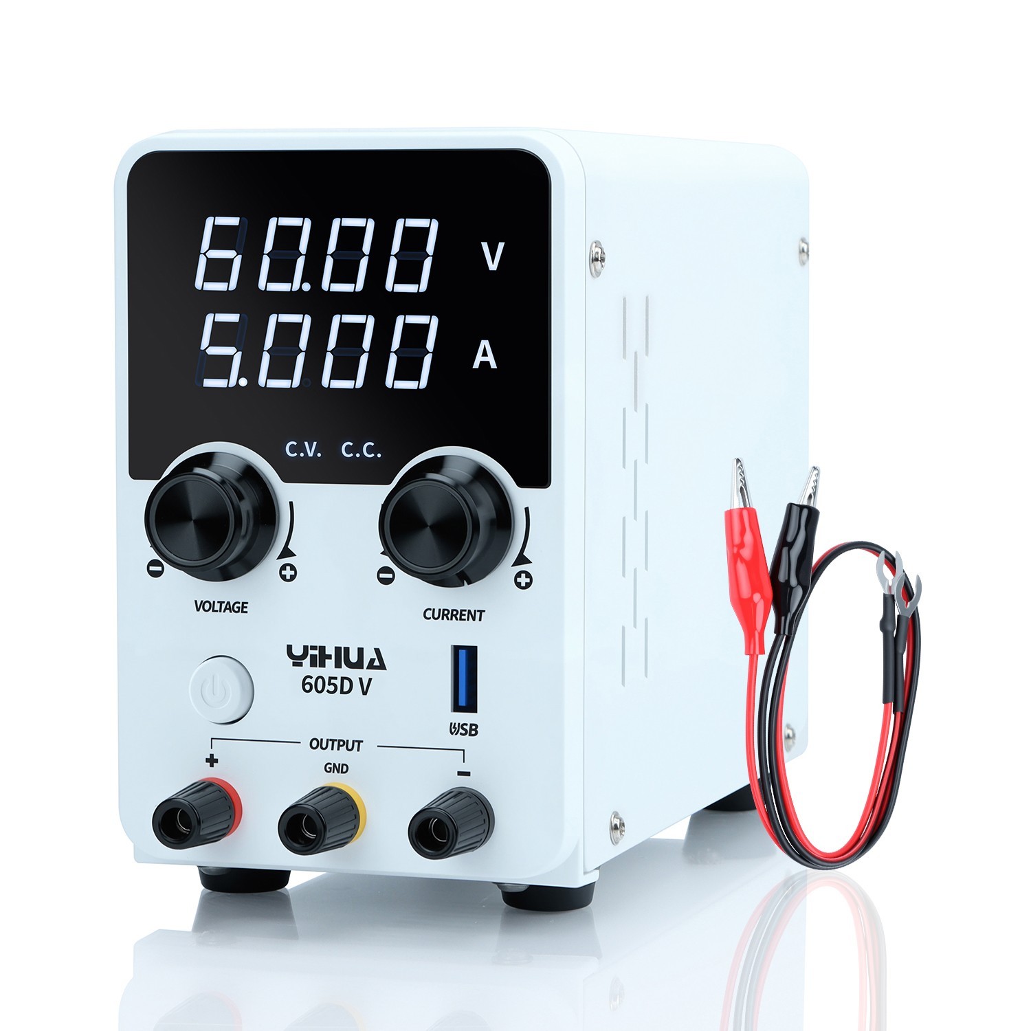 YIHUA 0-30V/60V 0-5A Adjustable DC Power Supply Variable Bench PSU 305D-V 605D-V