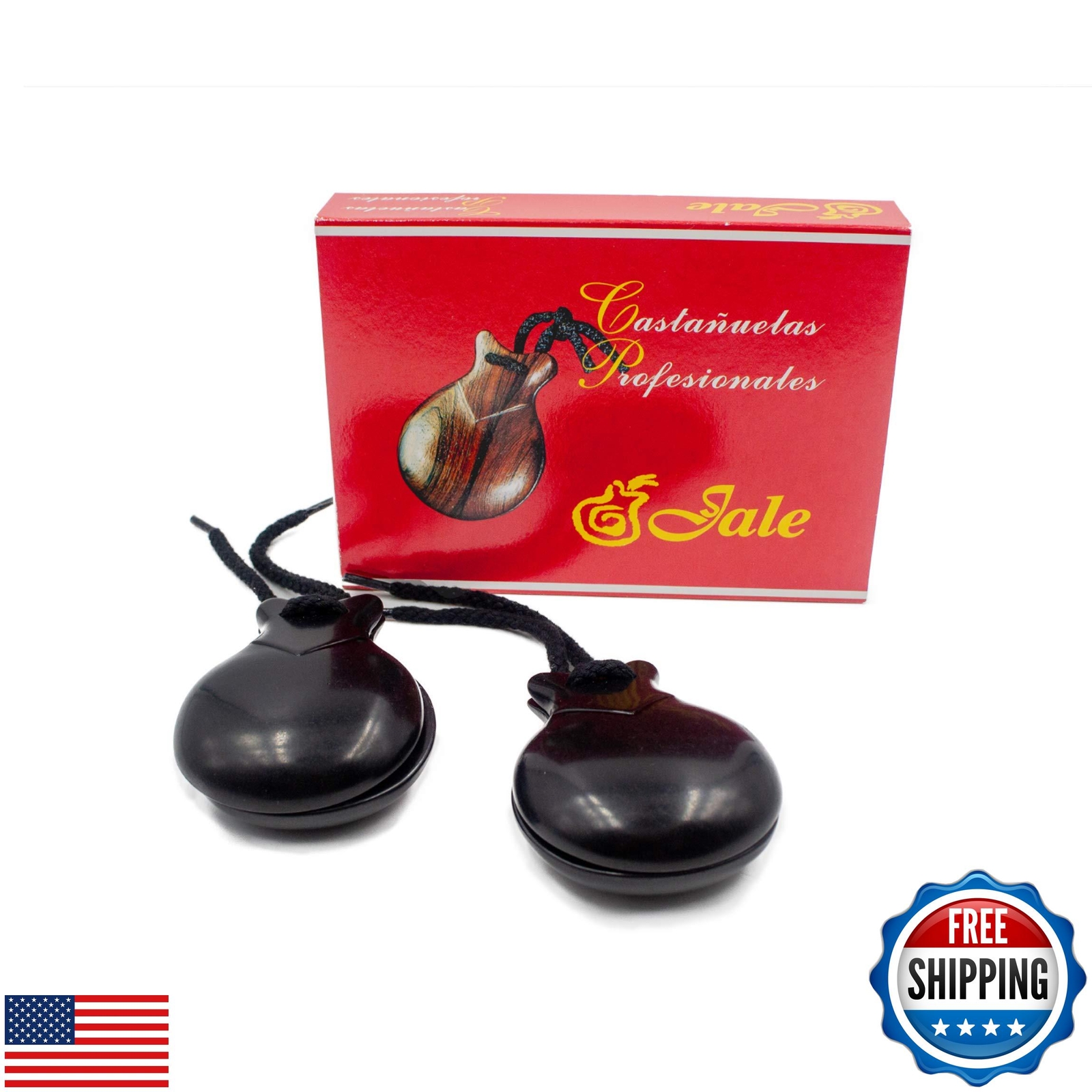 Jale Black Fiber Flamenco Castanets Amateur Model Spanish Castanet Size T-6 A