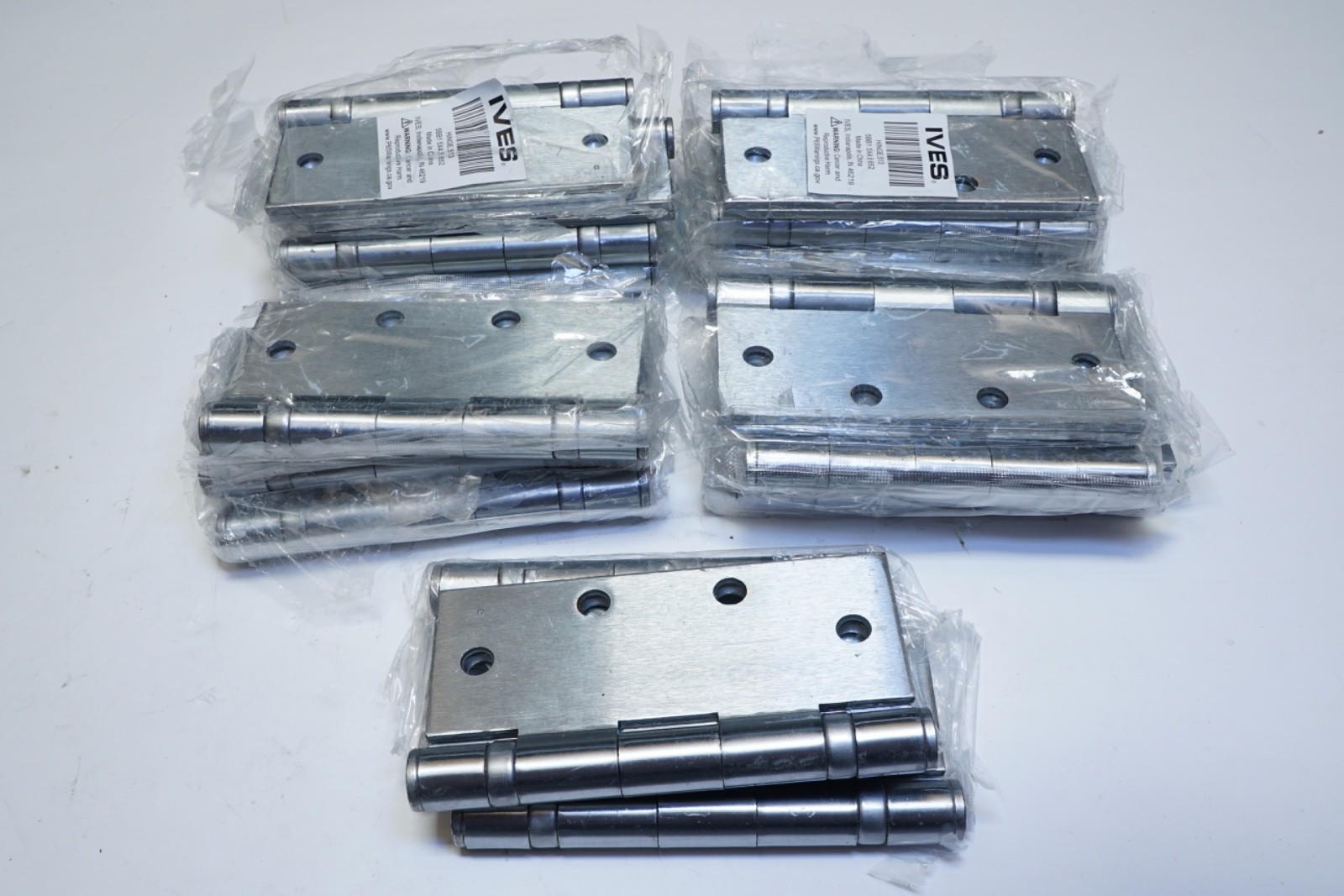 NO SCREWS! Lot of 19 Ives Full Mortise Hinge.513 5BB1 5"x4.5" 652 US26D ShpsFREE