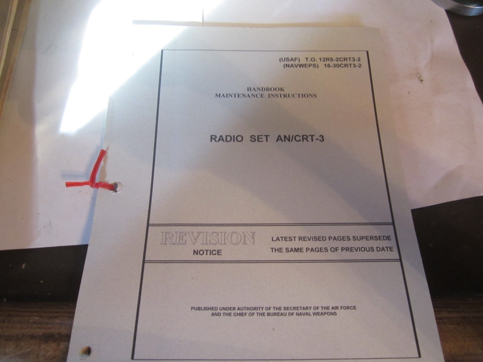 Radio Set AN/ ART-3 Handbook MAINTENANCE Operating Instructions Original 67 PAGE