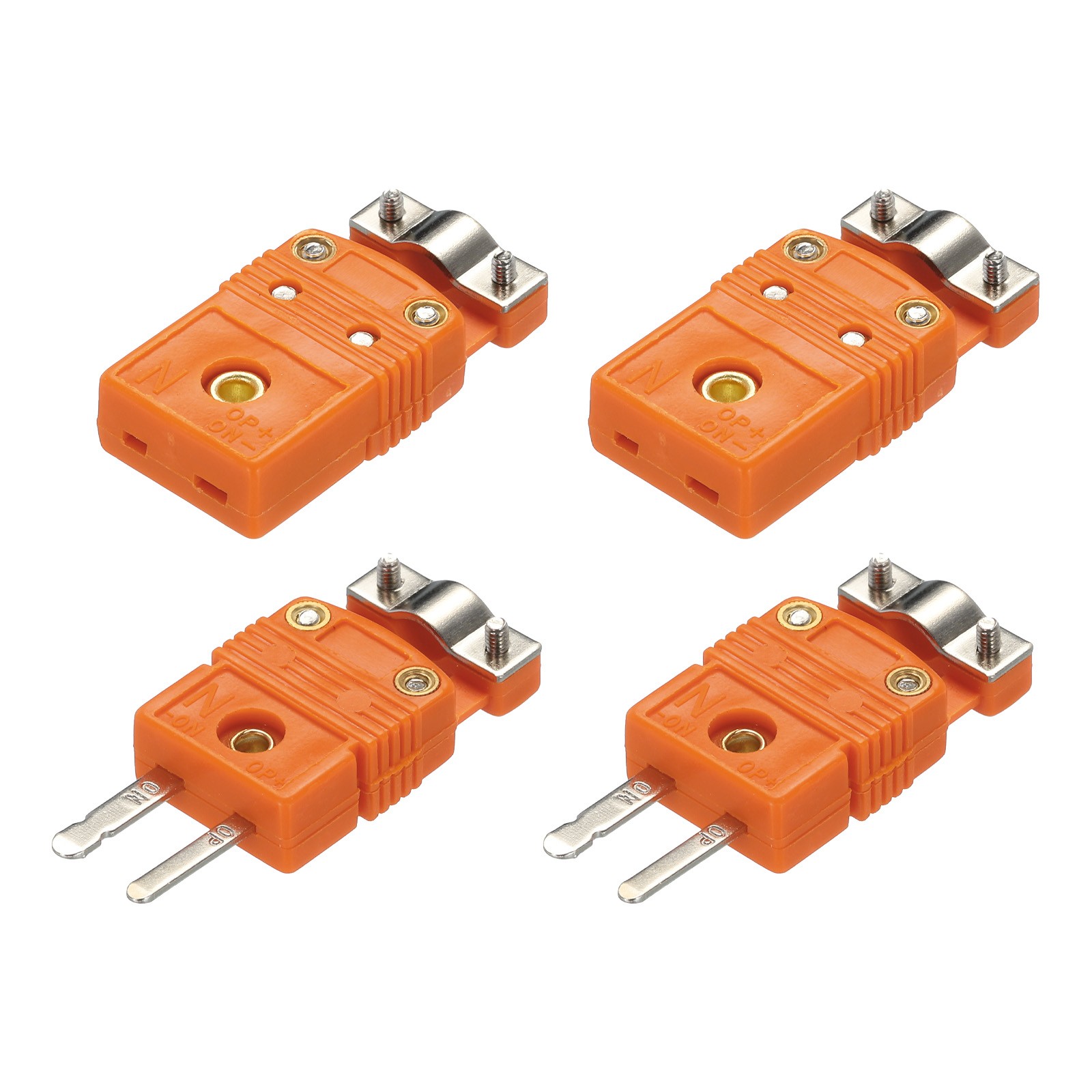 2 Set N Type Thermocouple Wire Connectors Female Male Plug Temperature 220°C