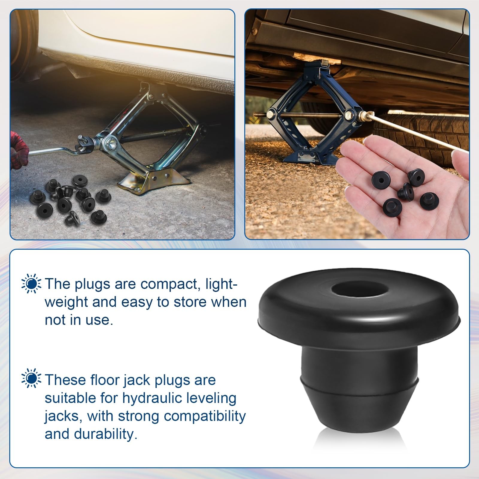 12 Pcs Hydraulic Jack Oil Plug Fit Hole of 5/16", Flat-Head Rubber Floor