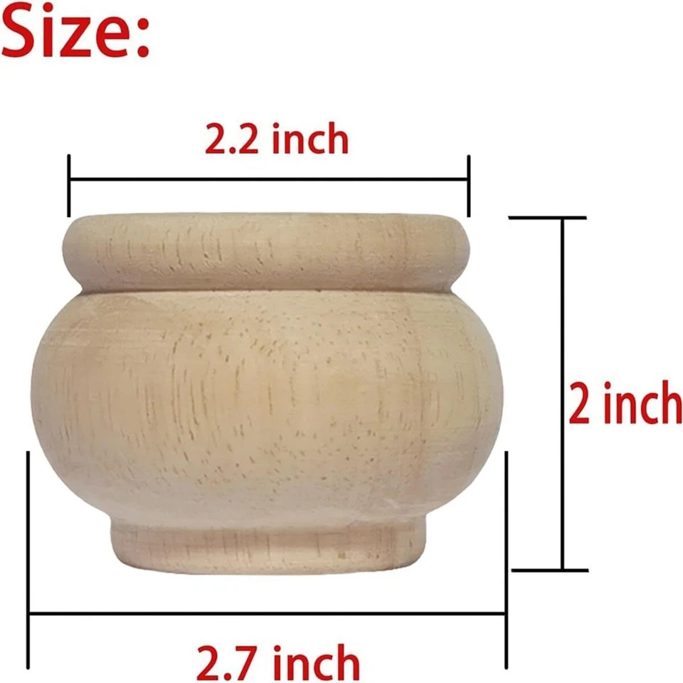 2 Inch Wooden Furniture Legs, Solid Wood Unpainted Replacement Furniture Legs, C