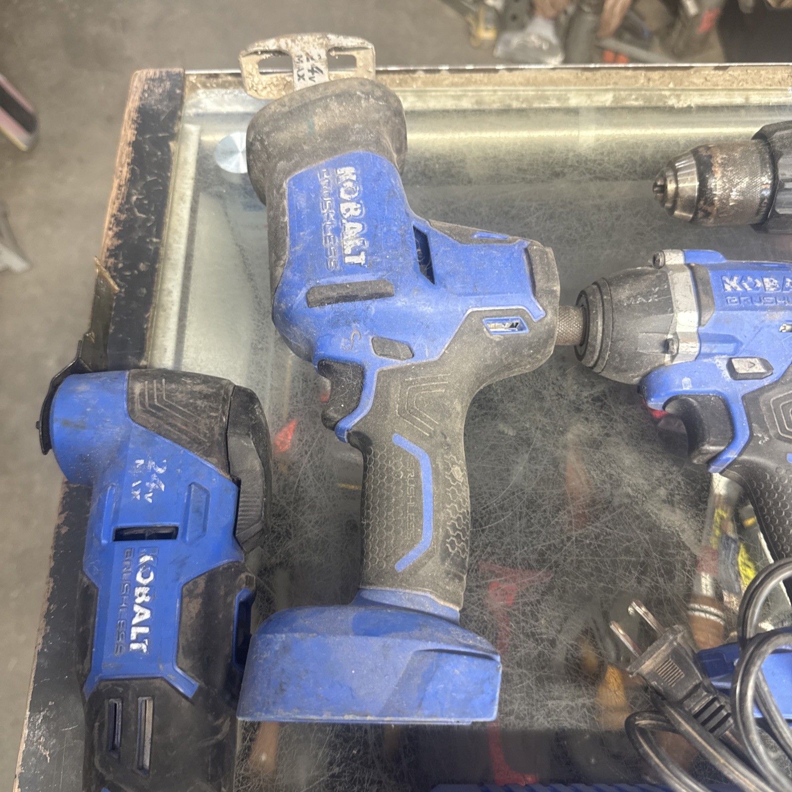 Used Kobalt Powertool 24V Bundle 24 Volt Drill Impact Light Multi Tool Hacksall+