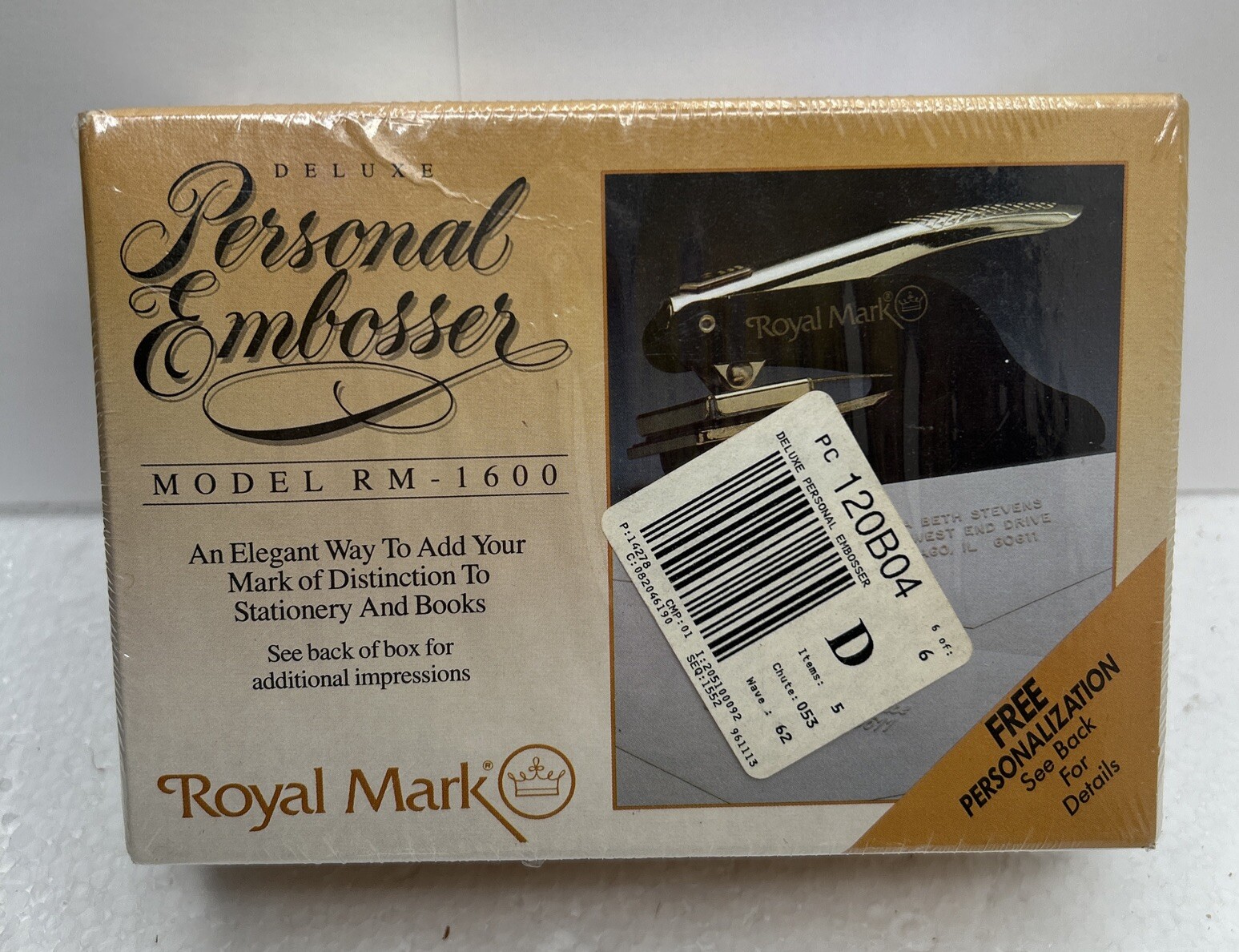 Royal Mark Deluxe Personal Embosser Model RM-1600 sealed/new