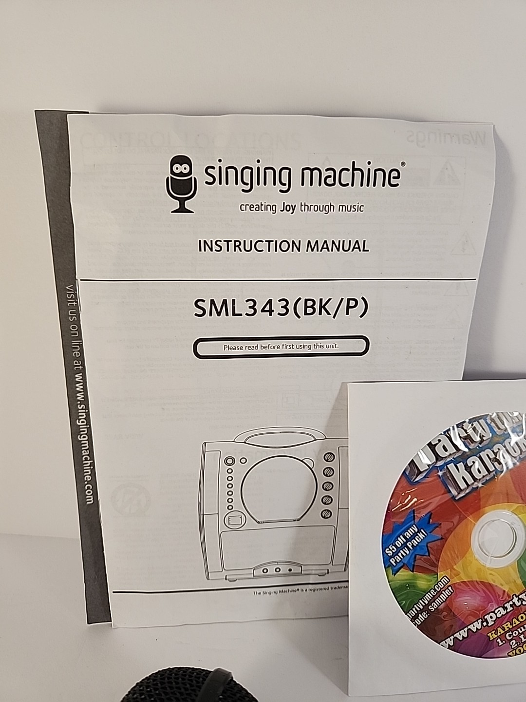 The Singing Machine SML343(BK/P) Microphone, RCA Cable, CD & Instructions ONLY