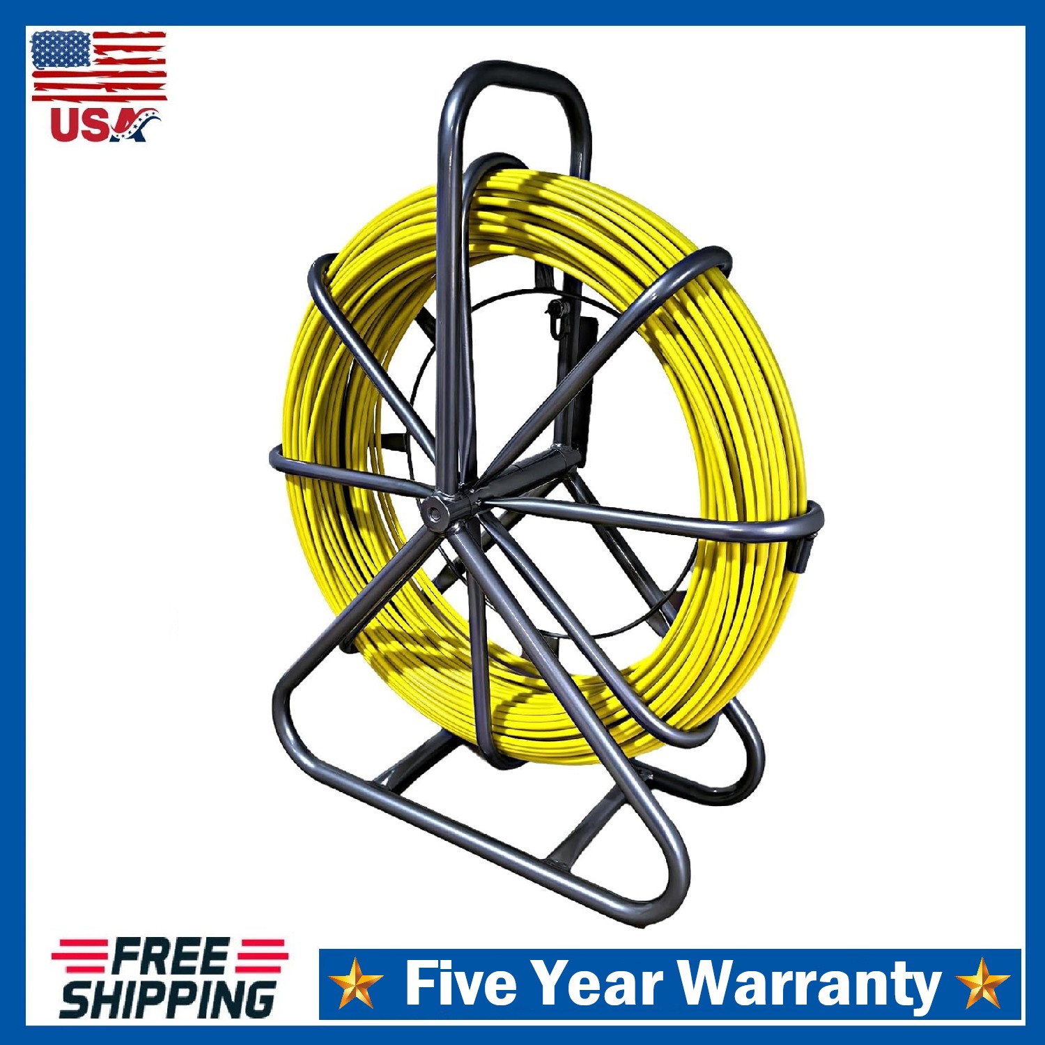 Fish Tape Puller Fiberglass 656ft 1/4 inch Wire Puller Cable Running Duct Rodder