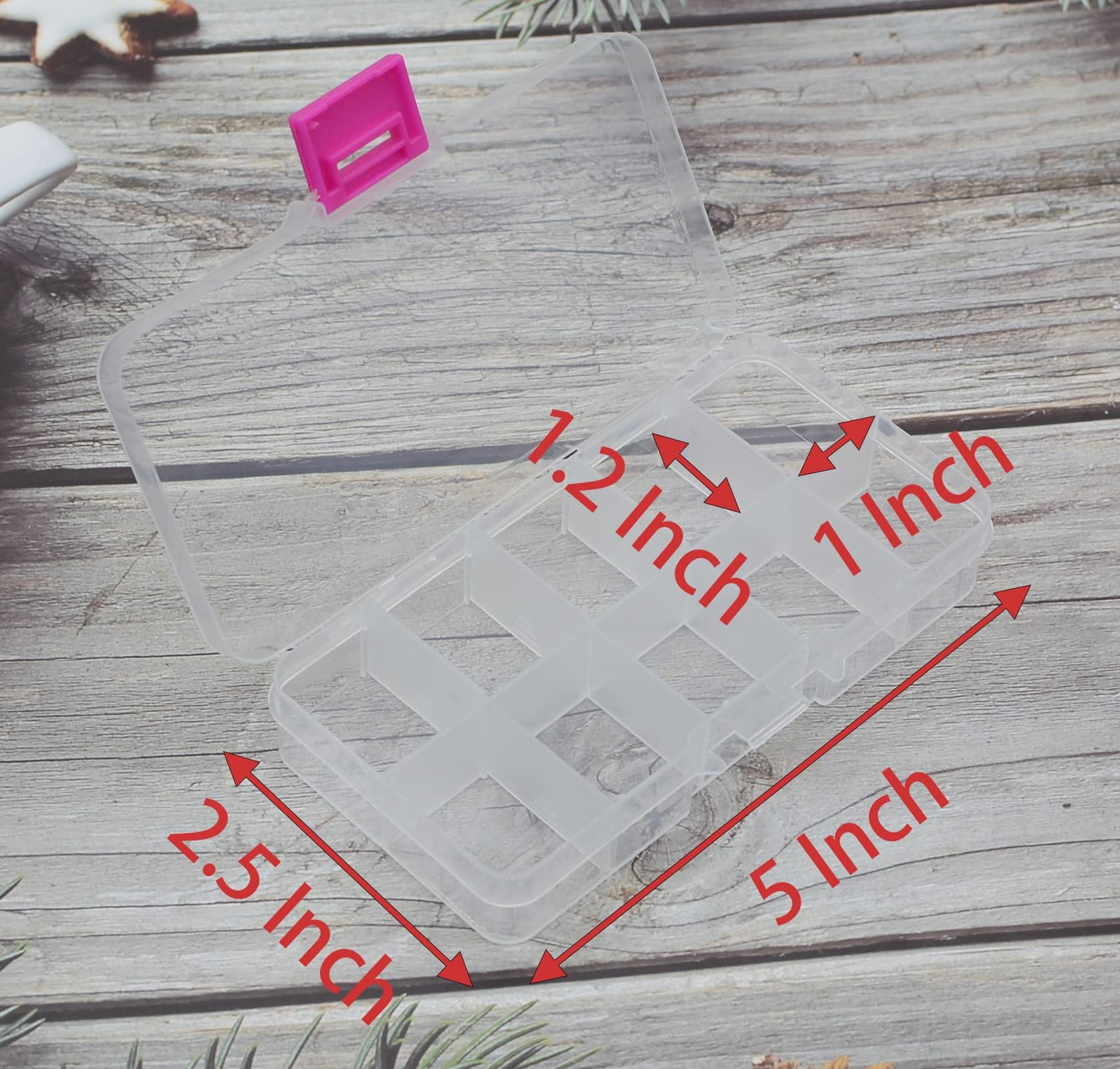 Yansanido 4 Pcs 10 Grids 5 Inch x 5 inches x 2.5 x 1 inch, Clear Pink