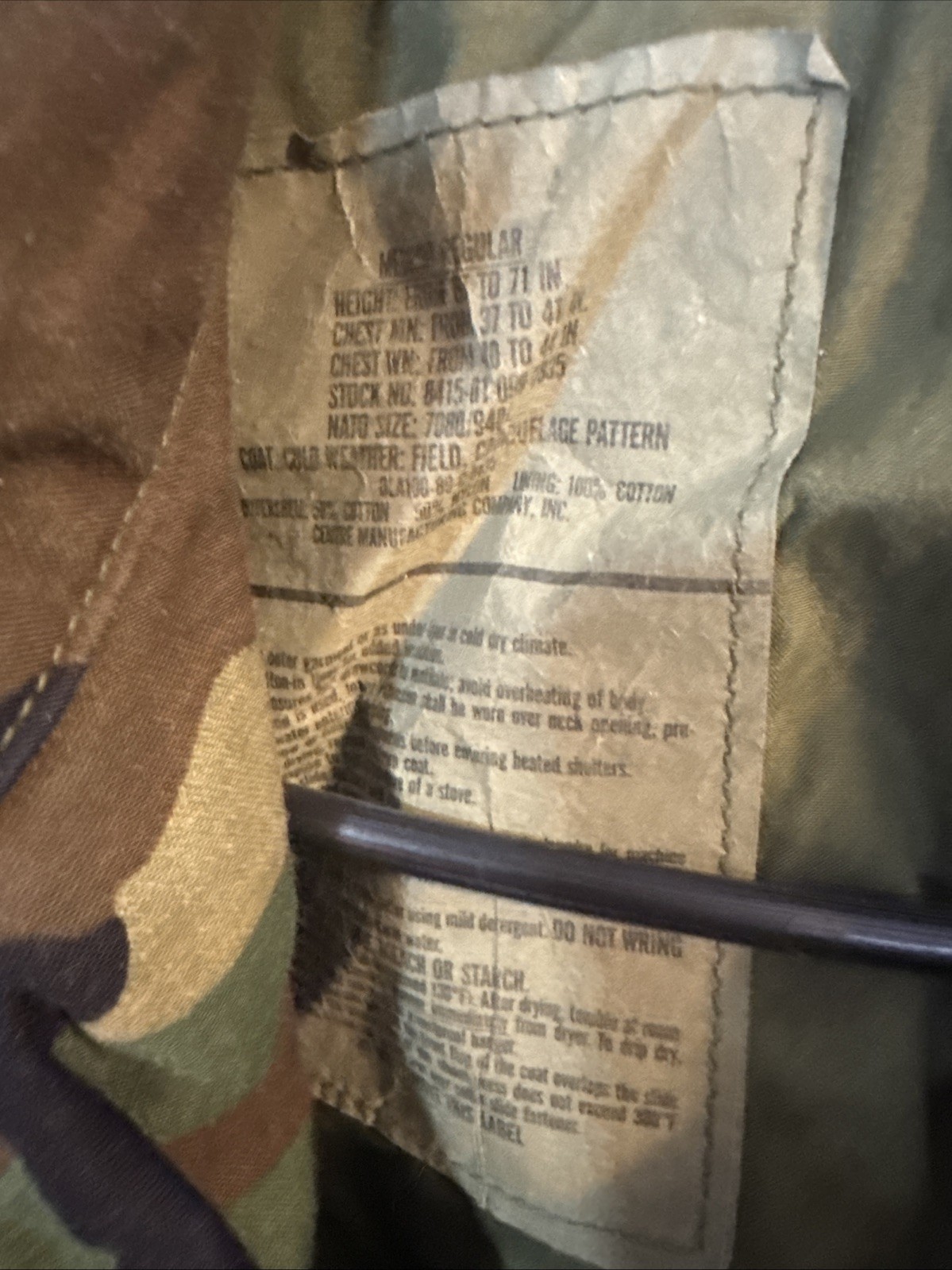 Medium Regular - US Army BDU Field Jacket Coat Cold Weather Camo B949