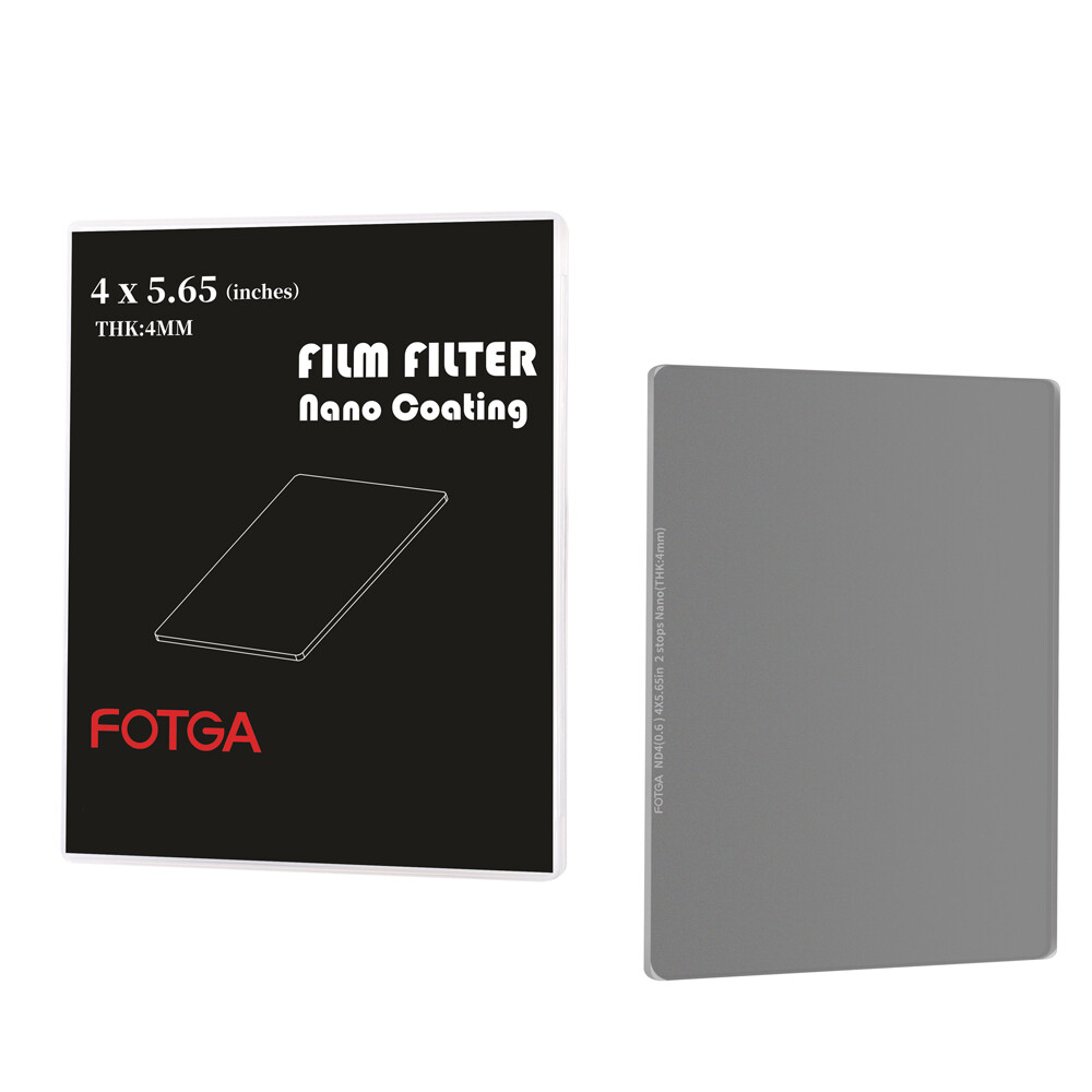 FOTGA Cinema 4X5.65" ND0.6 (2-stop) Square Neutral Density ND4 Filter Glass