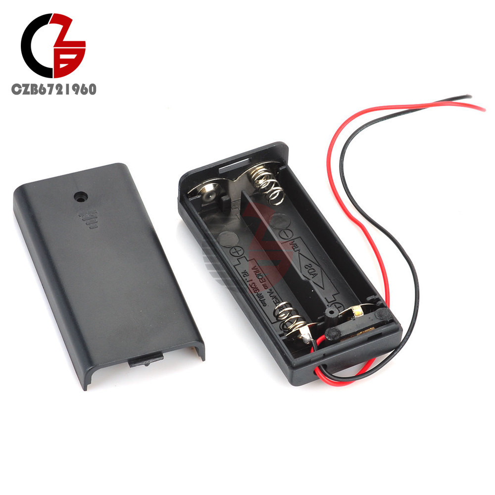 2 AA 2A Battery Holder Box Case with ON/OFF Switch Cover for 2AA battery