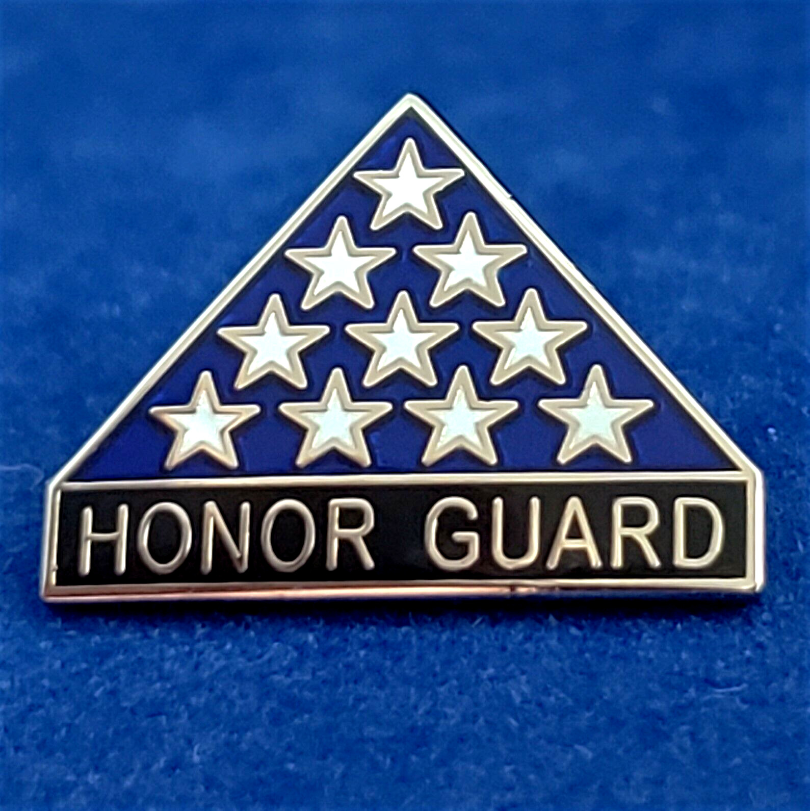 AMERICAN FLAG HONOR GUARD PIN: 1/2" x 3/4", Imitation Gold  Pltd, Item #157G
