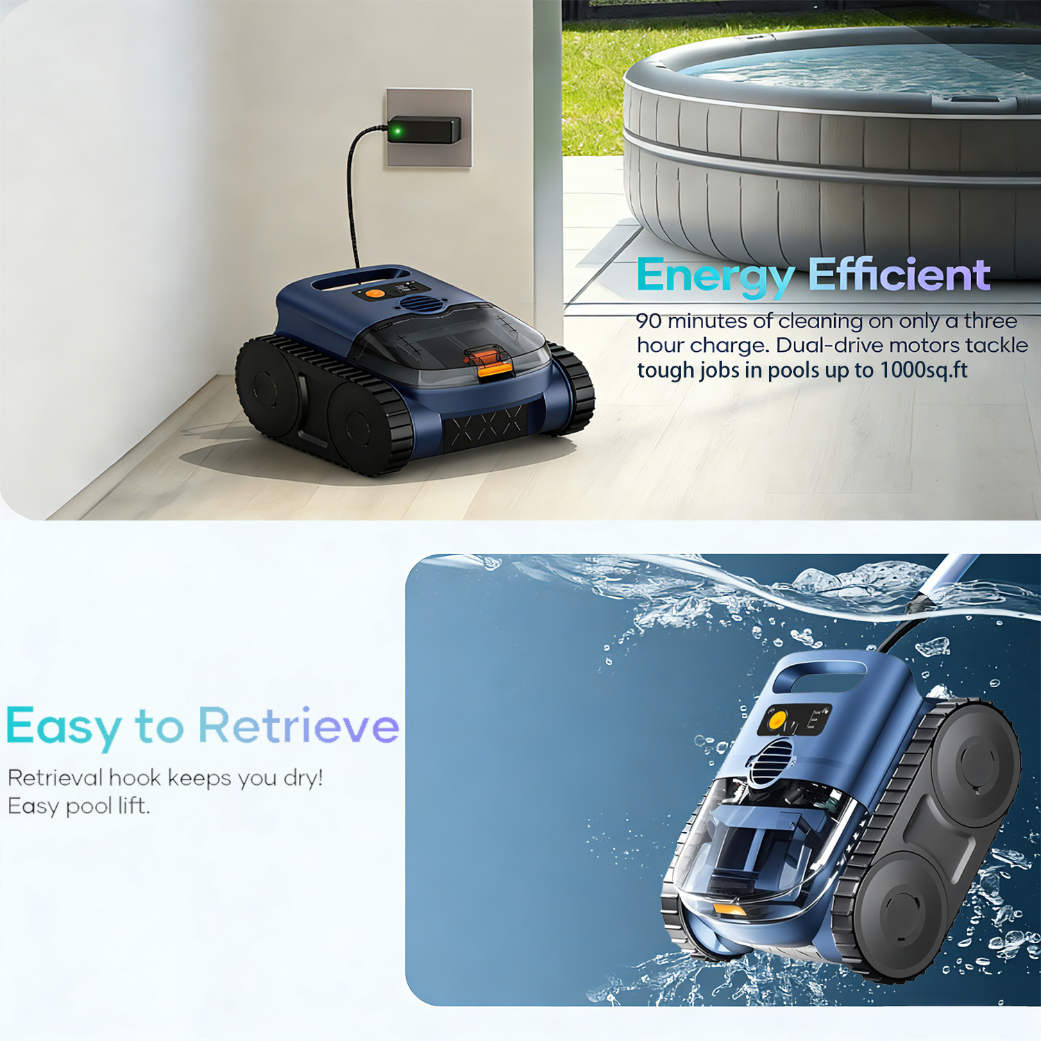 2026 Pool Cleaner Automatic Pool Vacuum Cleaner for Inground Pools Wall Climbing