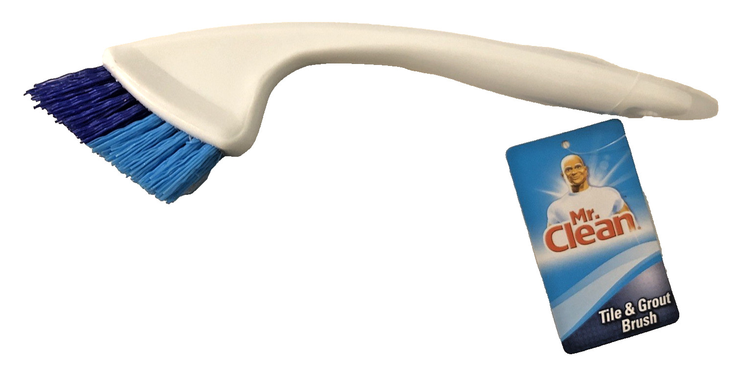 Mr. Clean Tile and Grout Stiff Bristle Brush White Handle Butler 2011 New
