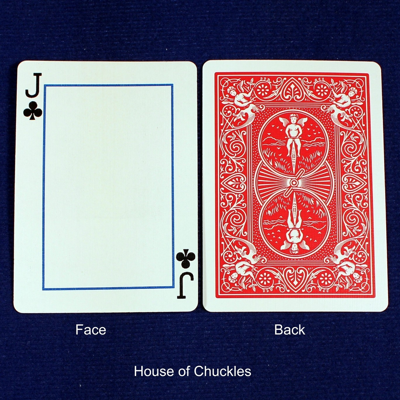 Jack of Clubs Frame, Bicycle Printed Gaff Card, Red
