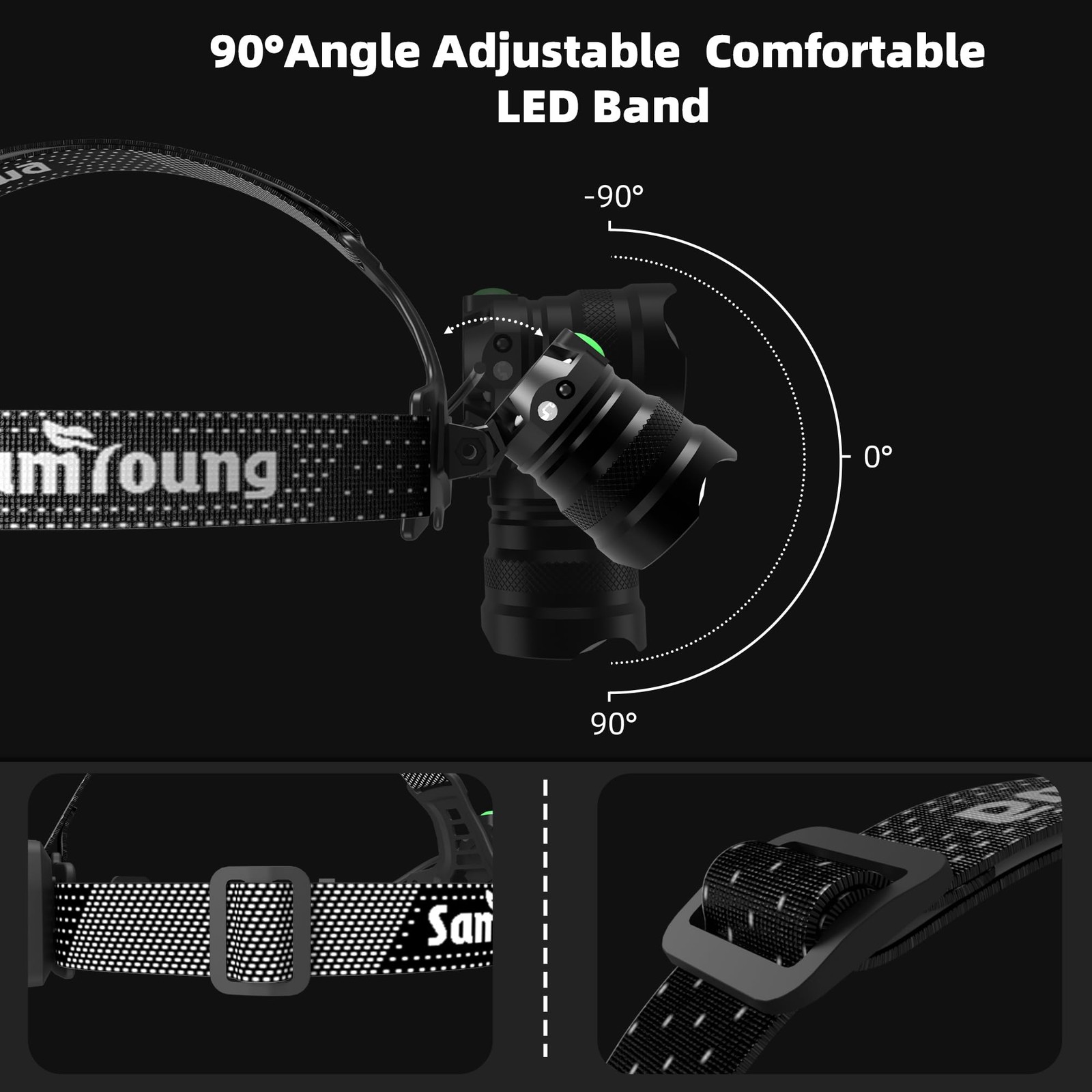 High Lumens Headlamp Induction Function, 7 Modes 50h Long Lasting Battery Lif