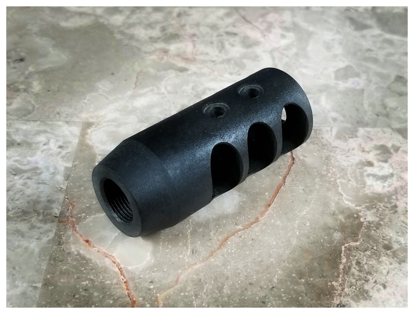 223 556 1/2x28 TPI  Black Steel Muzzle Brake Compensator Free Washer