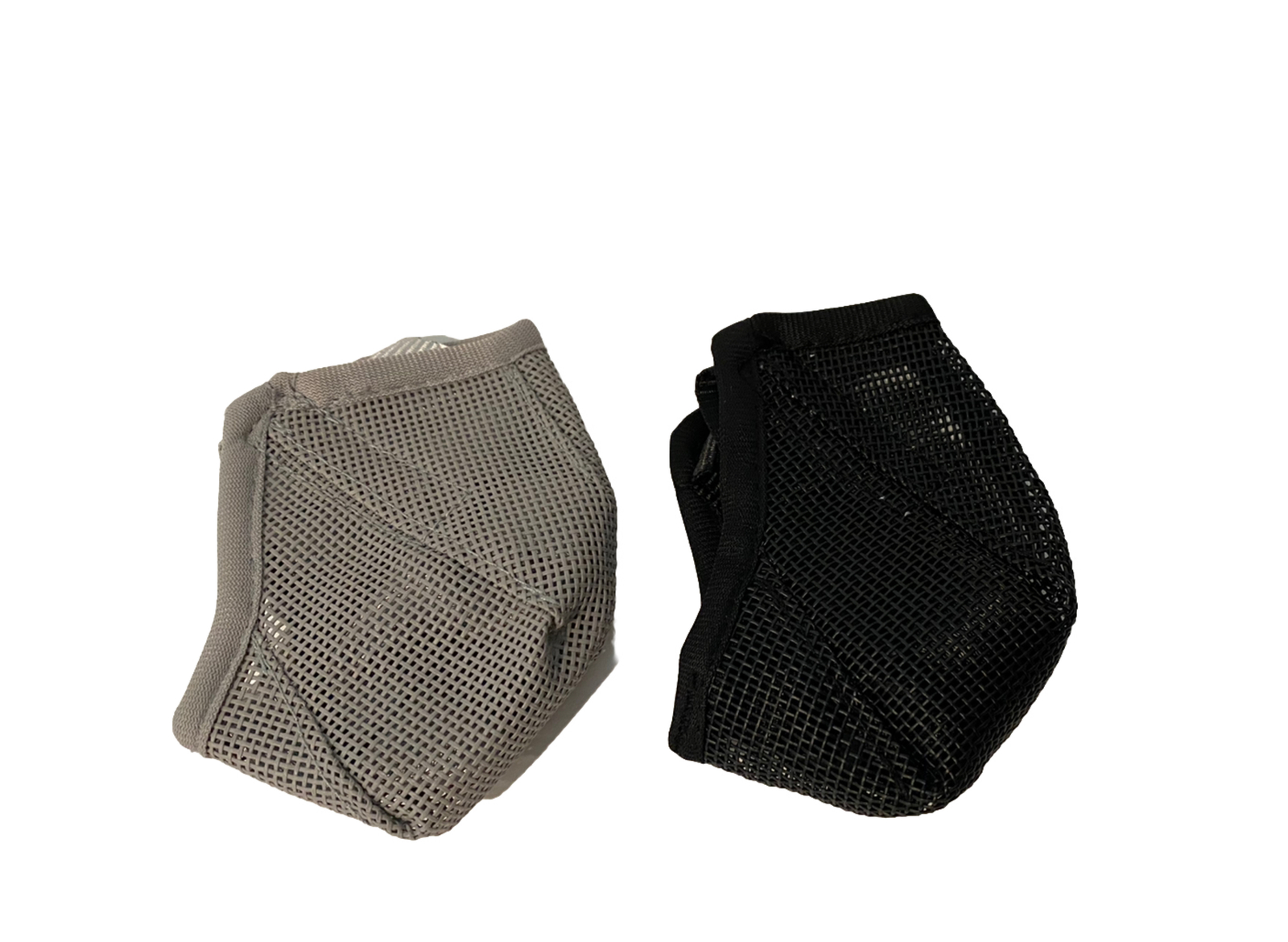 Dog Muzzle mesh 2 pack adjustable strap (XS: Snout 6 1/4”- 8 1/4") Black & Grey