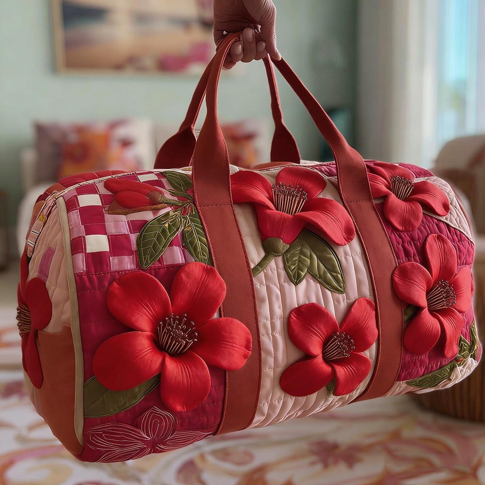 Quilted Embroidery Travel Duffel Bag Handbag Multi-use Sport Gym Luggage Bag 59