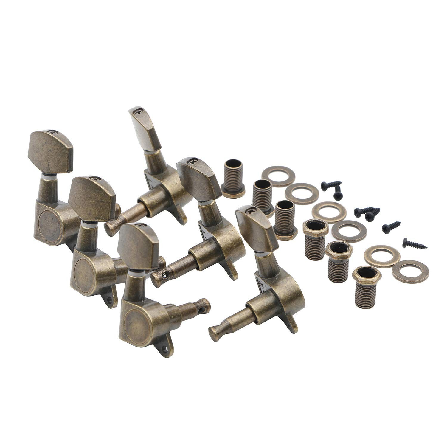Swhmc Acoustic Guitar Tuning Pegs 3R 3L Bronze String Kegs Locking Tuners Kno...