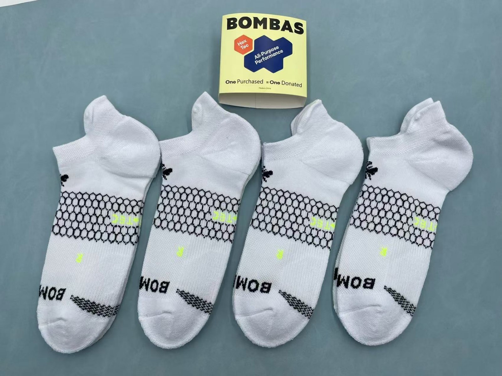 4 Pairs Bombas Men's All-Purpose Performance Ankle Socks Size Medium 8-10.5