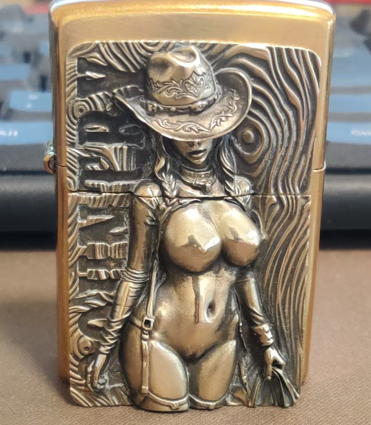 1 piece Lighter accessories Brass Sexy Western Cowgirl DIY sticker