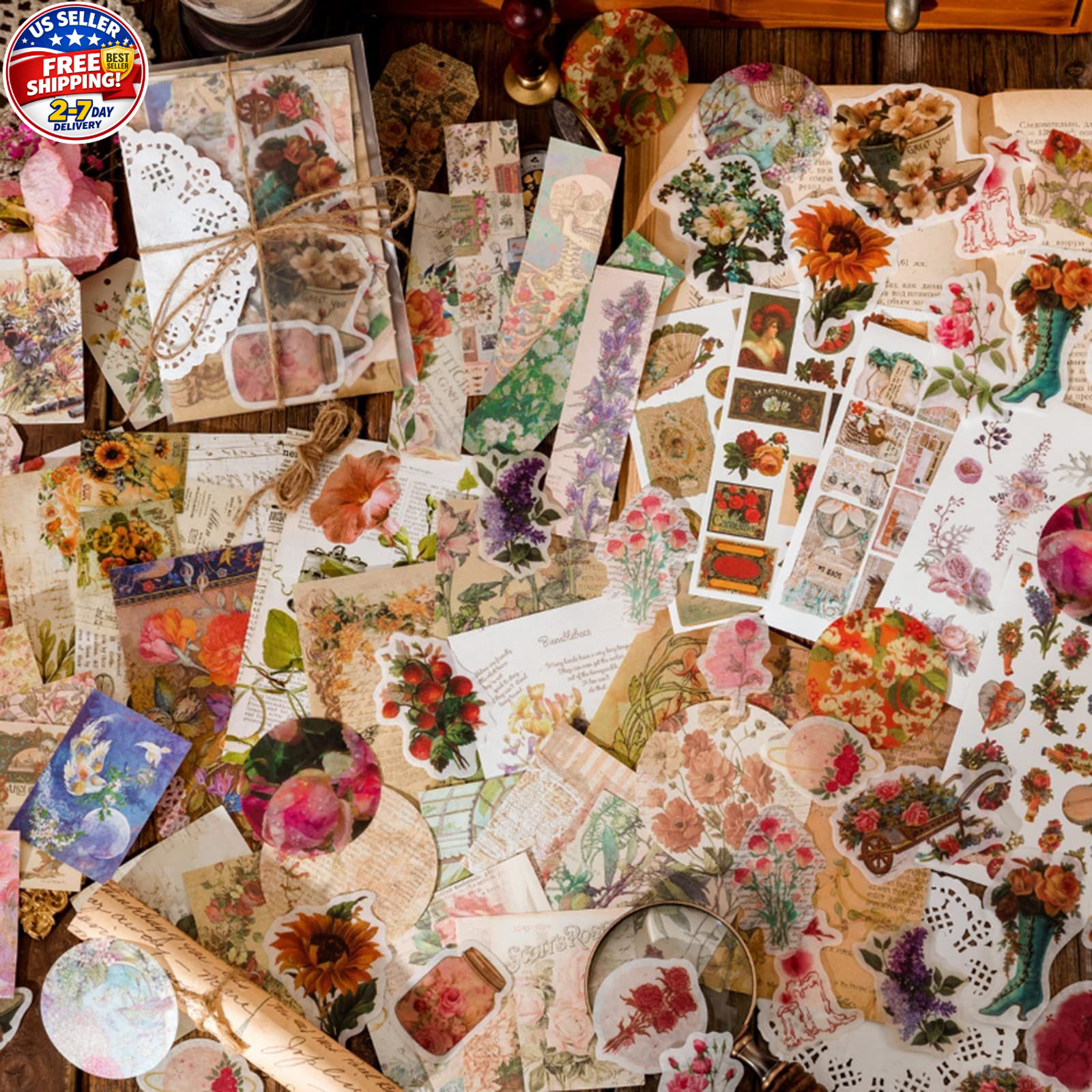 Vintage Scrapbooking Supplies Kit Vintage Stickers for Scrapbooking Journaling A