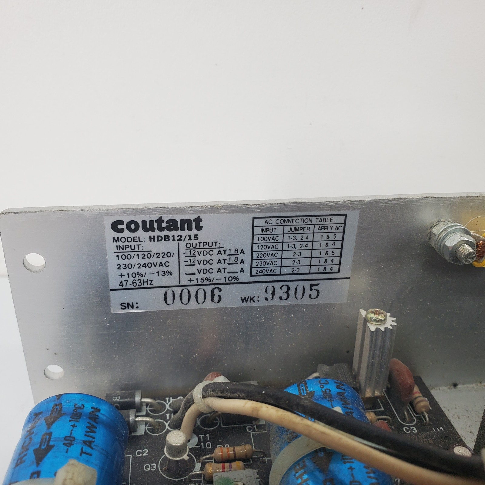 Coutant HDB 12/15 Power Supply