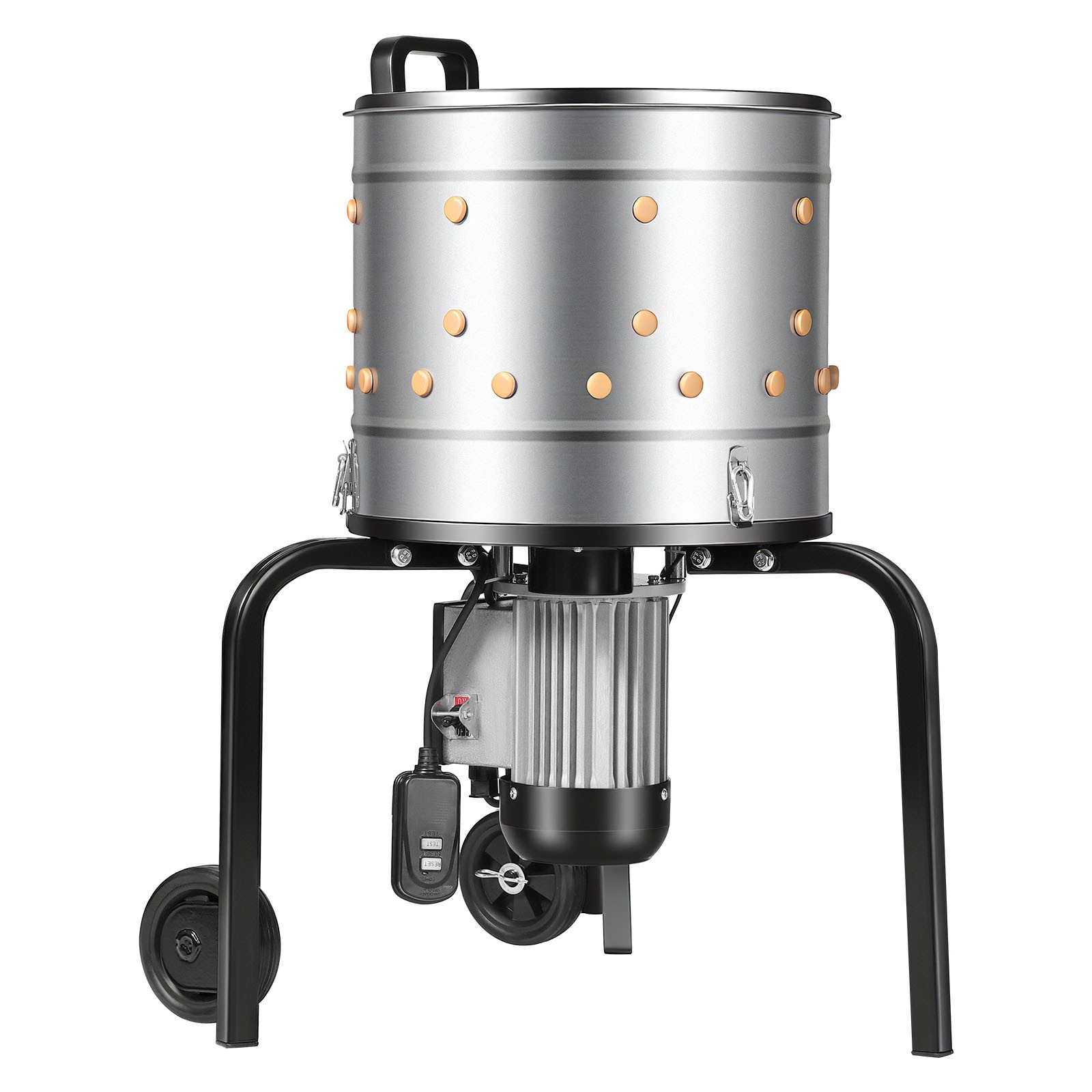 VEVOR 15.7" Electric Chicken Plucker Machine 550W & 275RPM 114 Fingers & Wheels