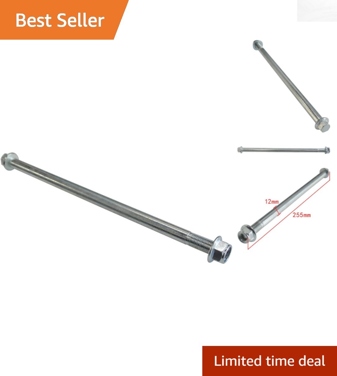 Lightweight 12mm Rear Axle for 12-14 Inch Wheels - Ideal for ATVs & Dirt Bikes