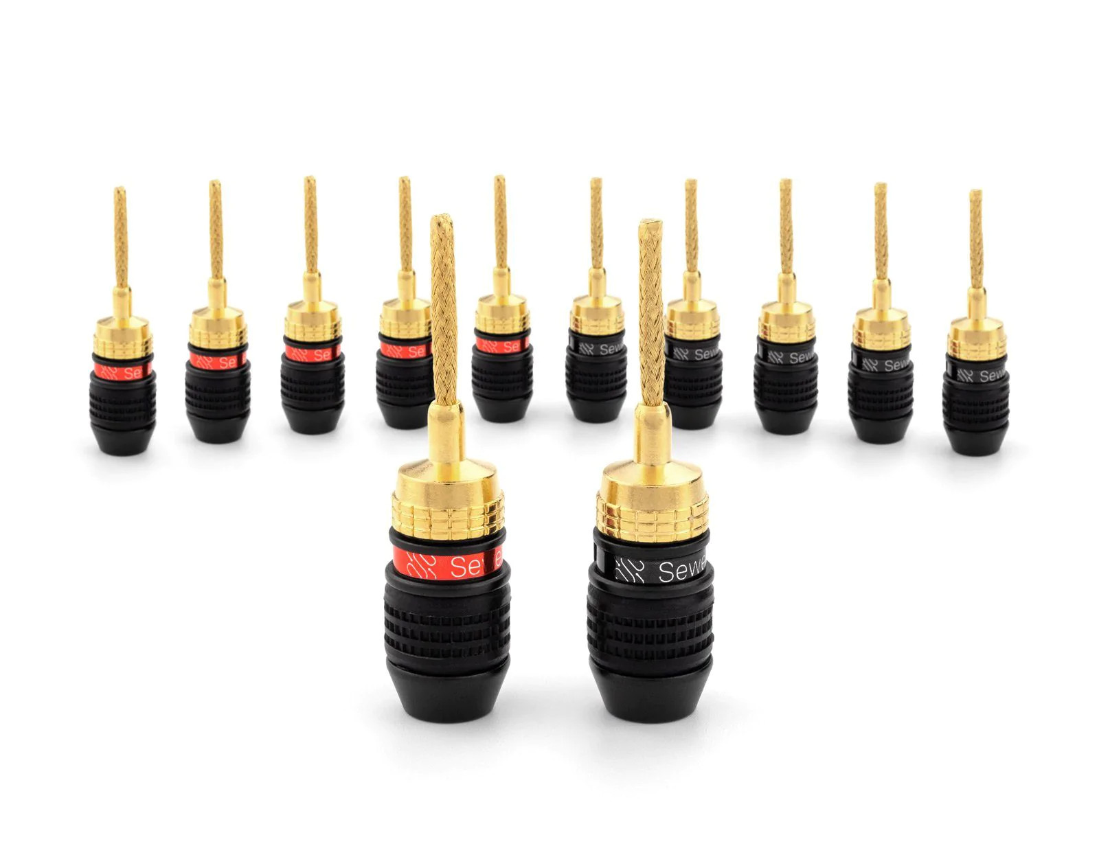 Deadbolt Flex Pin Banana Plugs – Spring Terminal Connectors, 24k Gold, Up to 10