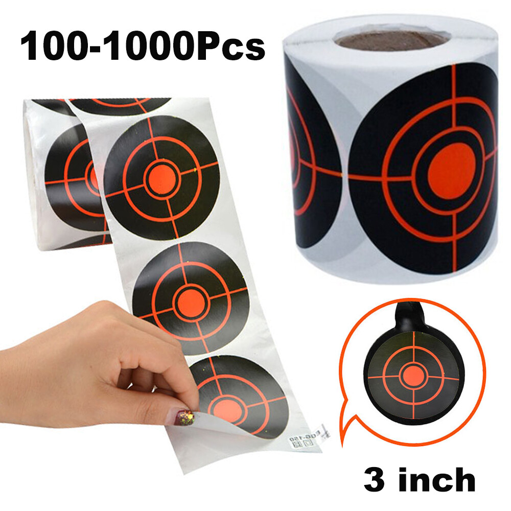 100/1000Pcs 3" Shooting Self Adhesive Targets Splatter Reactive Target Stickers