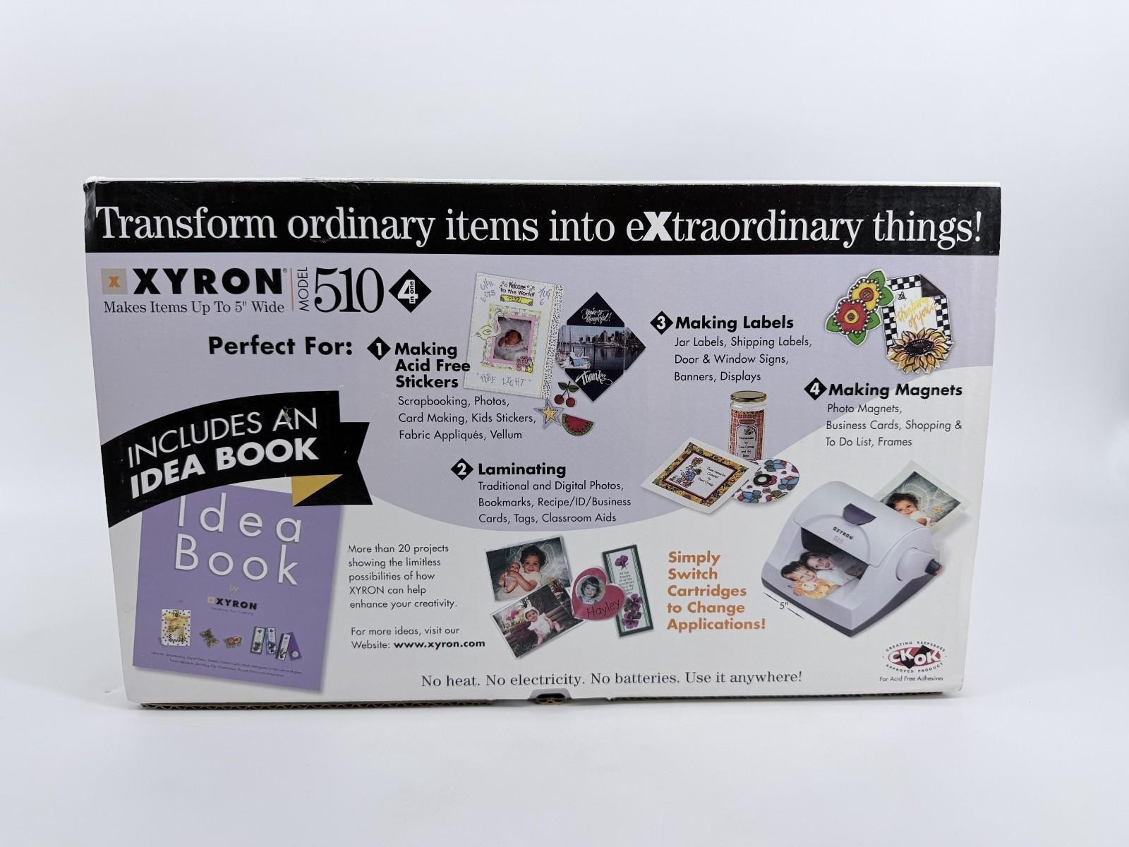 Xyron Model 510 Creative Sticker Tool Multi-Use Laminating Machine w/ 2 refills